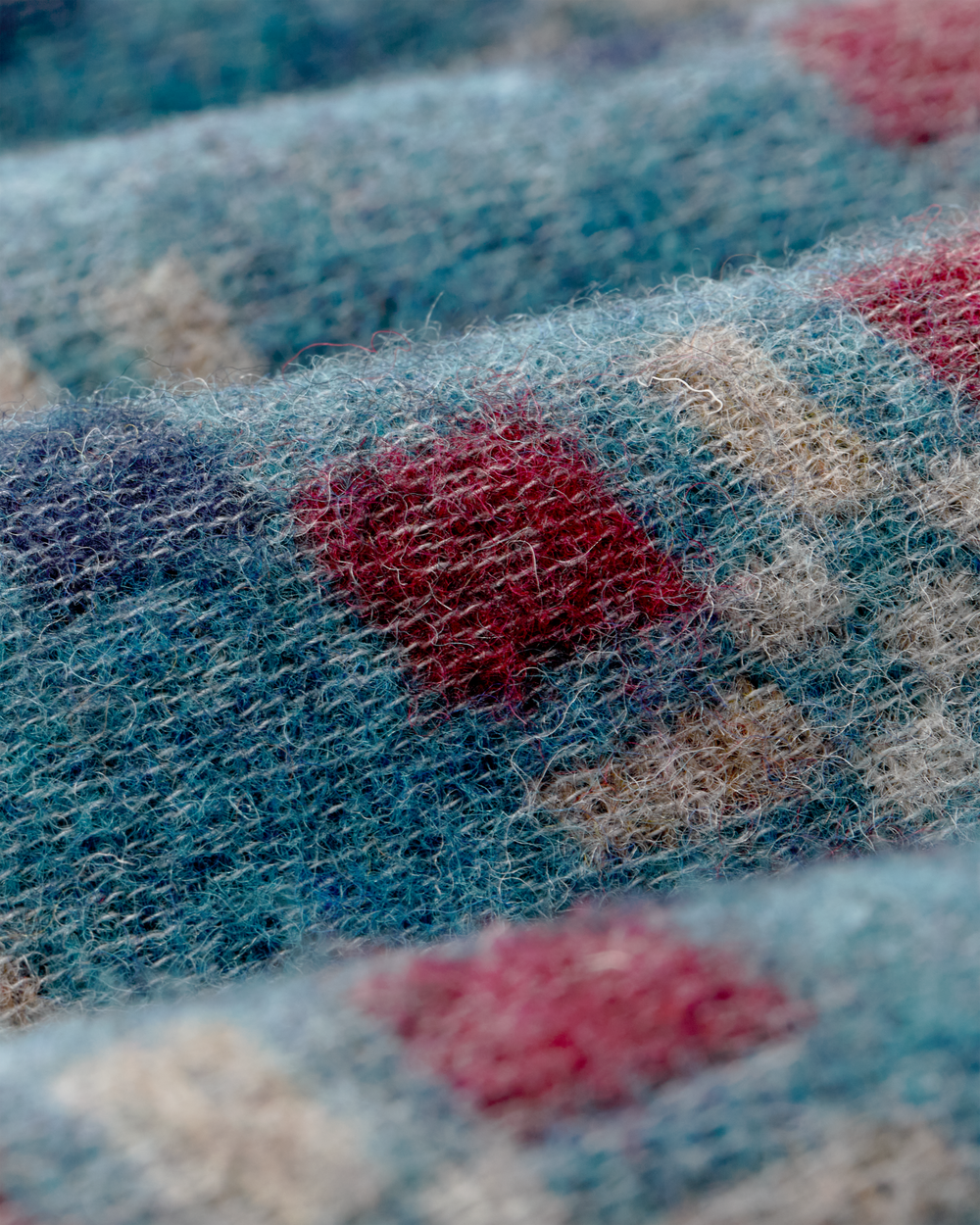Women's Wool Overshirt - Turquoise Multicolor