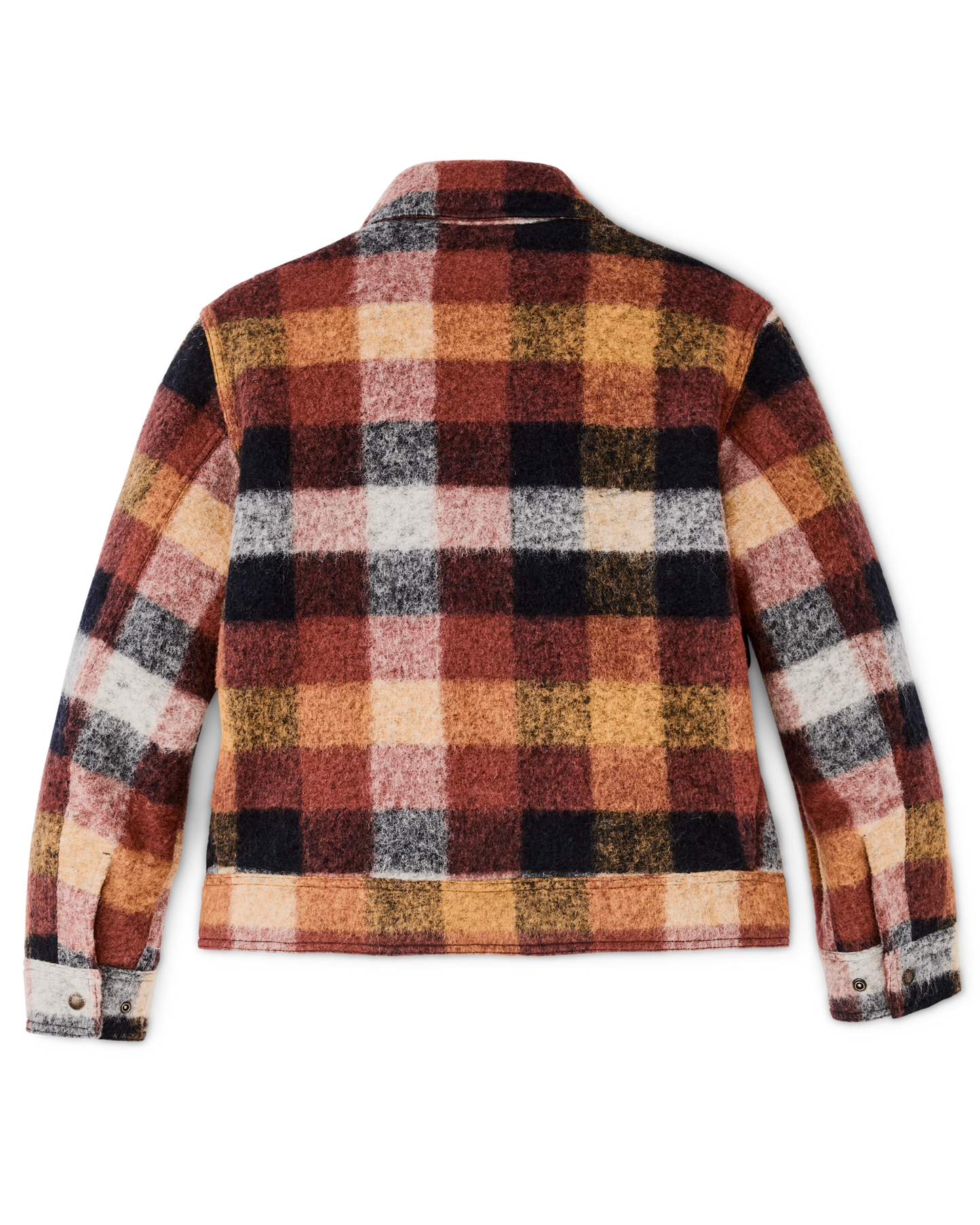 Women's Blanket Wool Heritage Jacket - Red / Orange / Black Plaid