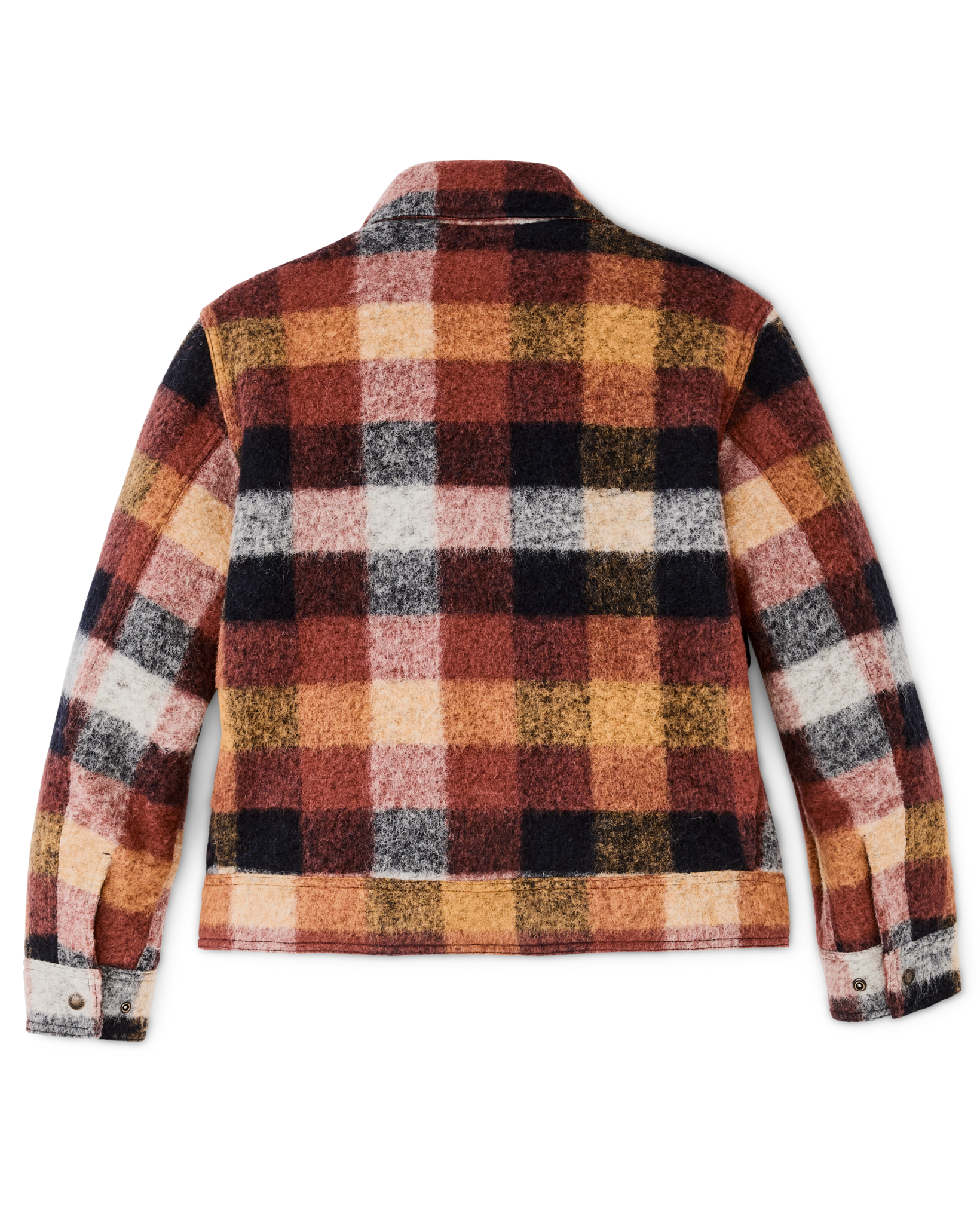 Women's Blanket Wool Heritage Jacket - Red / Orange / Black Plaid