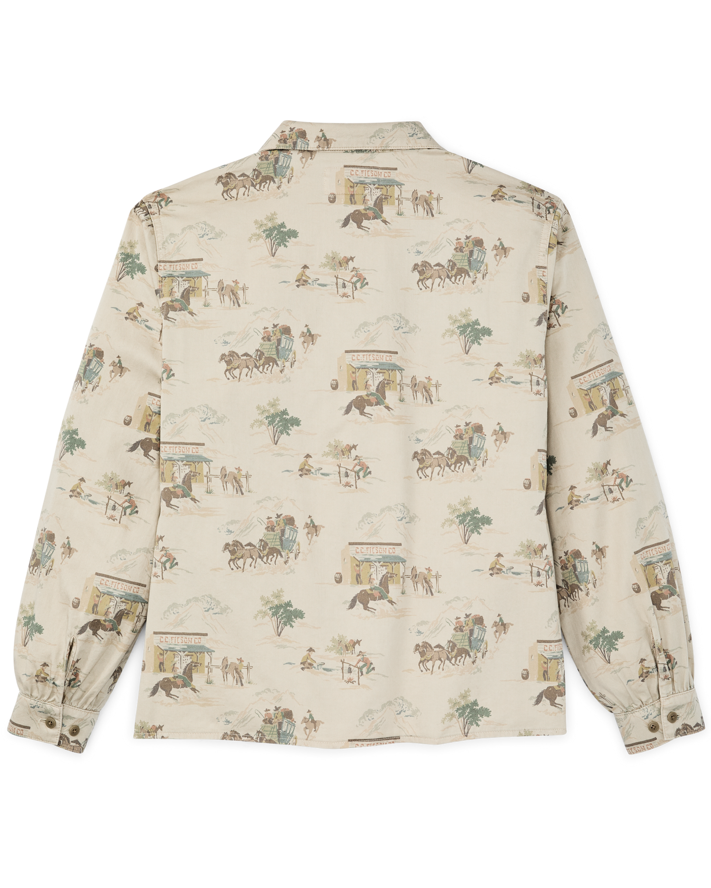 Alternate view of the Filson Women's Long Sleeve Twill Camp Shirt - Desert Green / Print