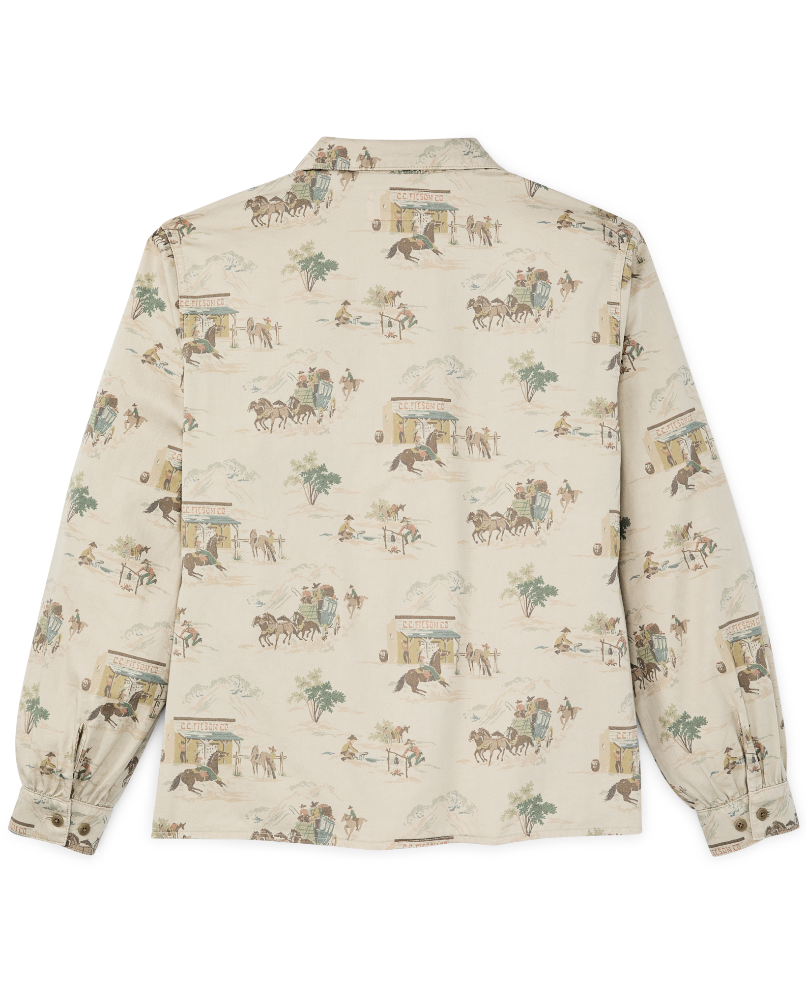 Alternate view of the Filson Women's Long Sleeve Twill Camp Shirt - Desert Green / Print