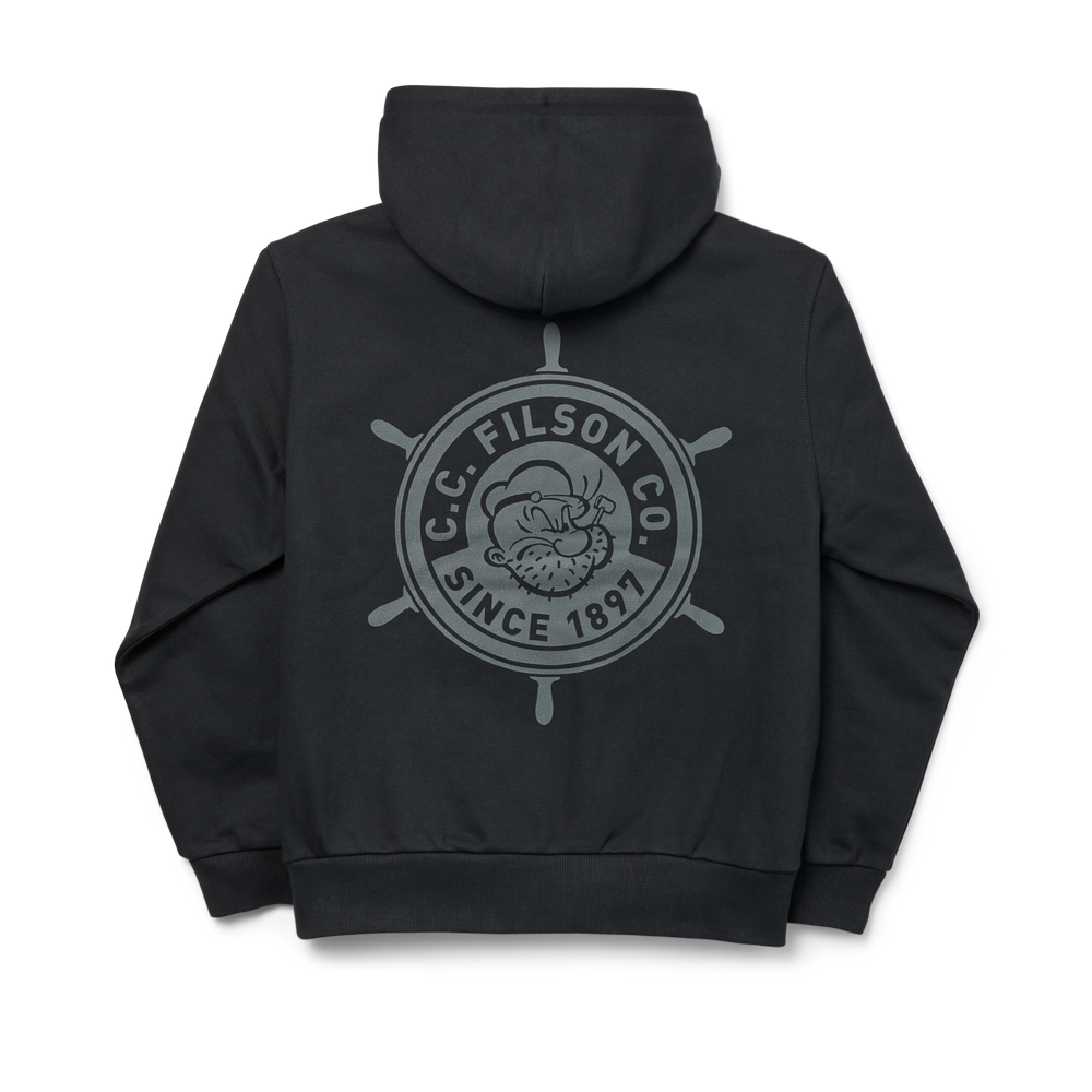 Alternate view of the Filson Popeye Pullover Hoodie - Black Popeye Helm