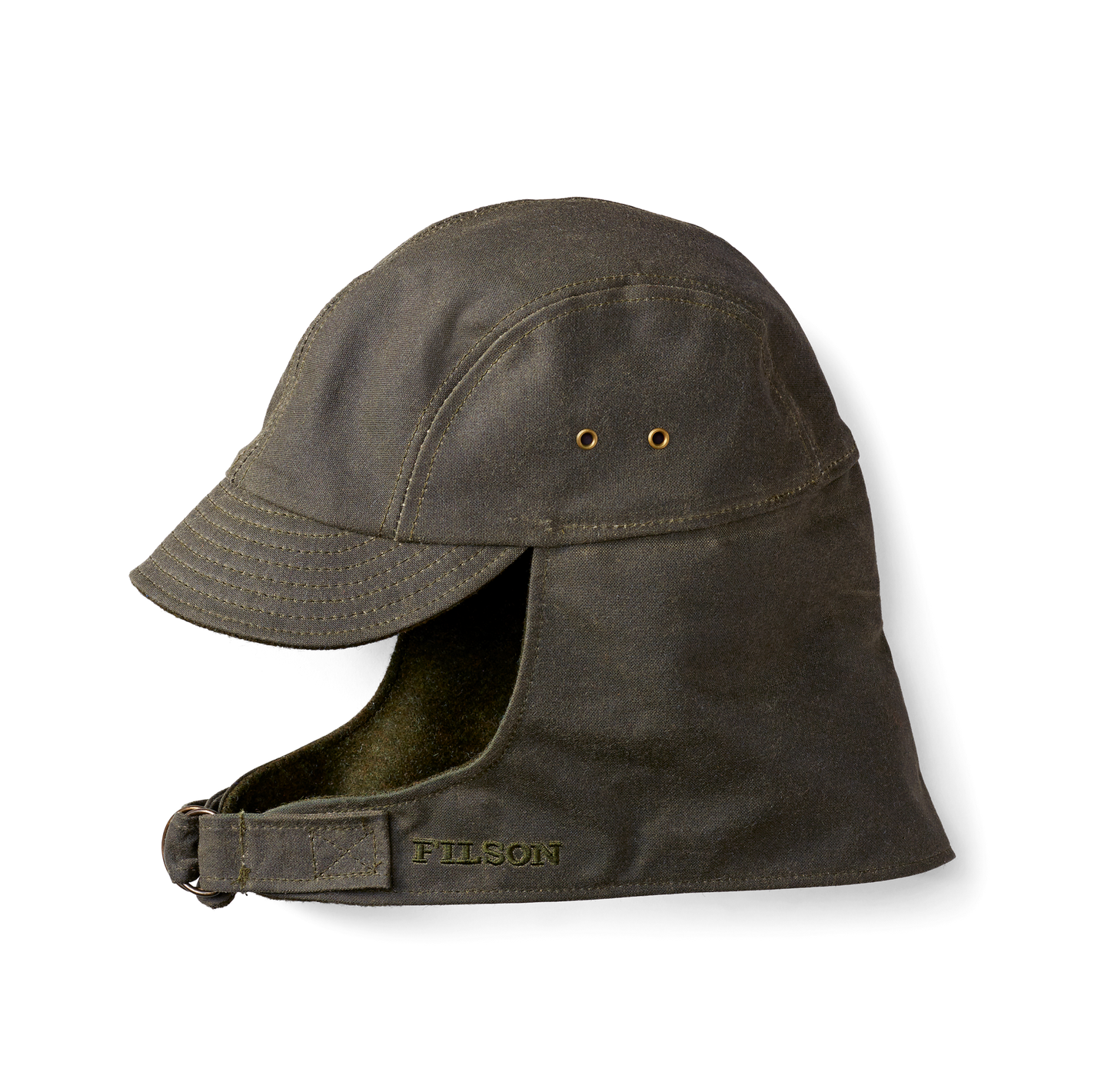 Front-facing image of the Filson Tin Cloth Wildfowl Hat - Otter Green