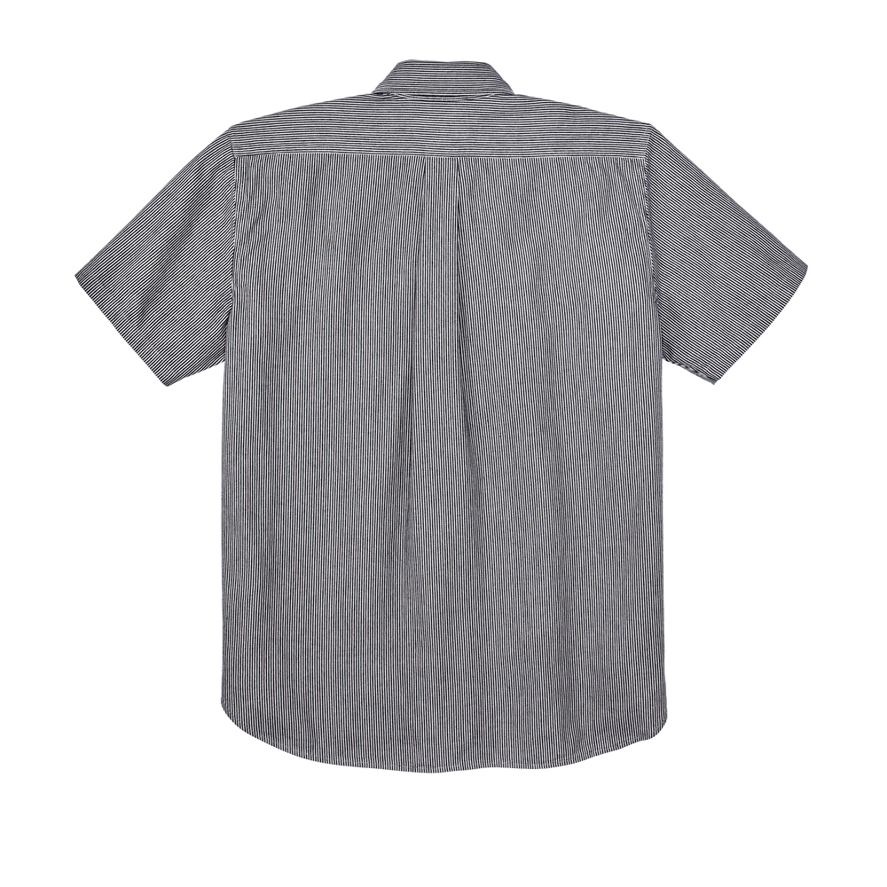 Alternate view of the Filson Short Sleeve Mechanic Shirt - Navy/ Gray Hickory Stripe