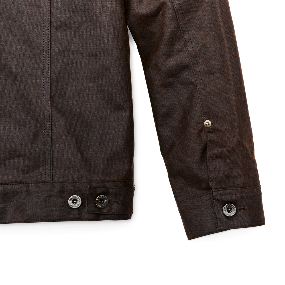 Alternate view of the Filson Tin Cloth Short Lined Cruiser Jacket - Dark Brown