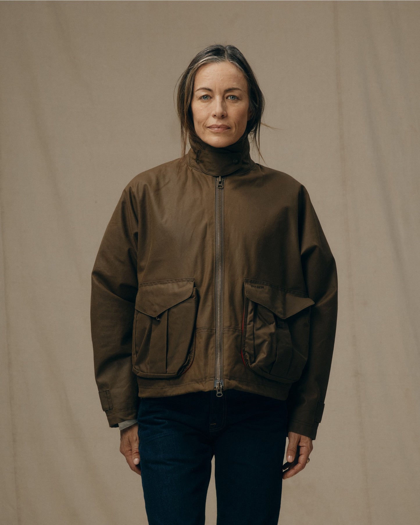 Women's Shelter Cloth Short Work Jacket - Dark Tan