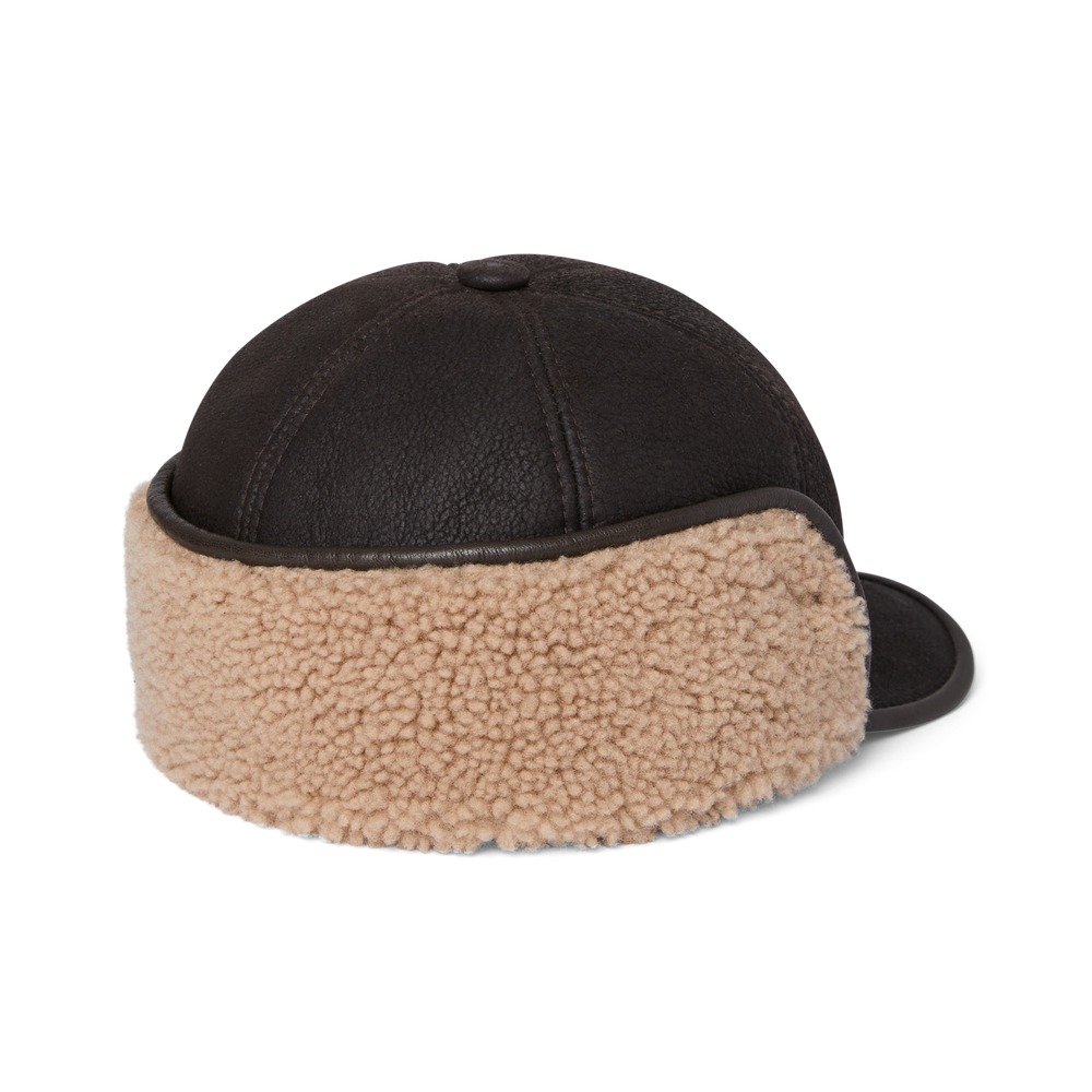 Alternate view of the Filson Sheepskin Trapper Hat - Bison Brown