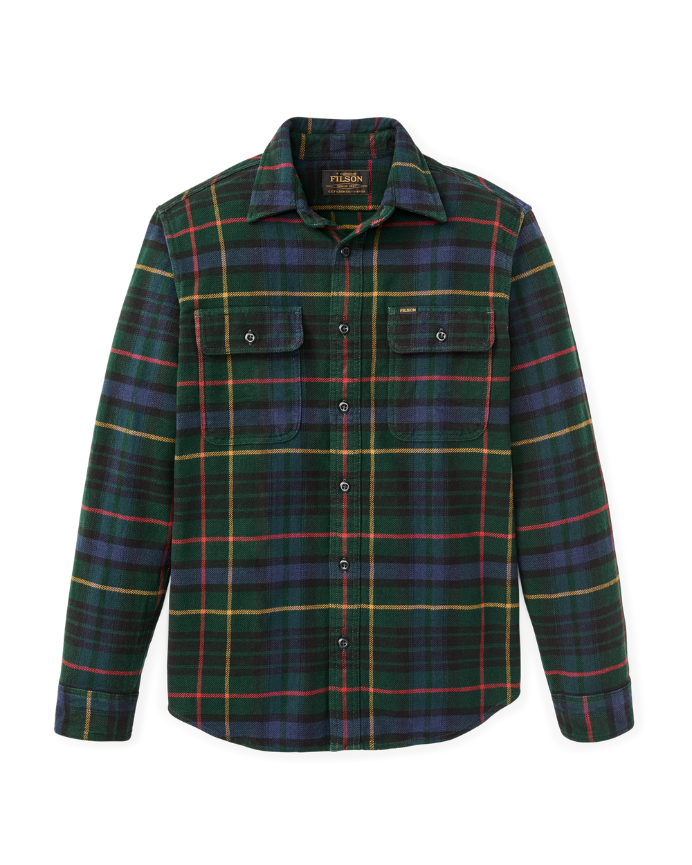 Vintage Flannel Work Shirt - Green / Navy Plaid