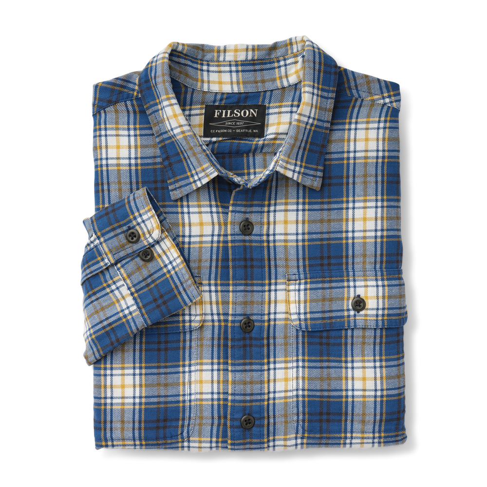 Alternate view of the Filson Scout Shirt - Blue/gold/white Plaid