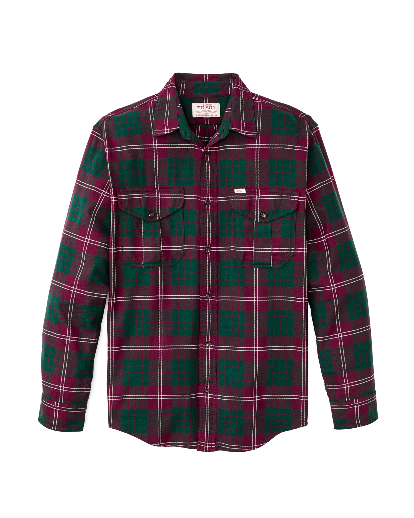 Lightweight Alaskan Guide Shirt - Green / Burgundy / Multi Plaid