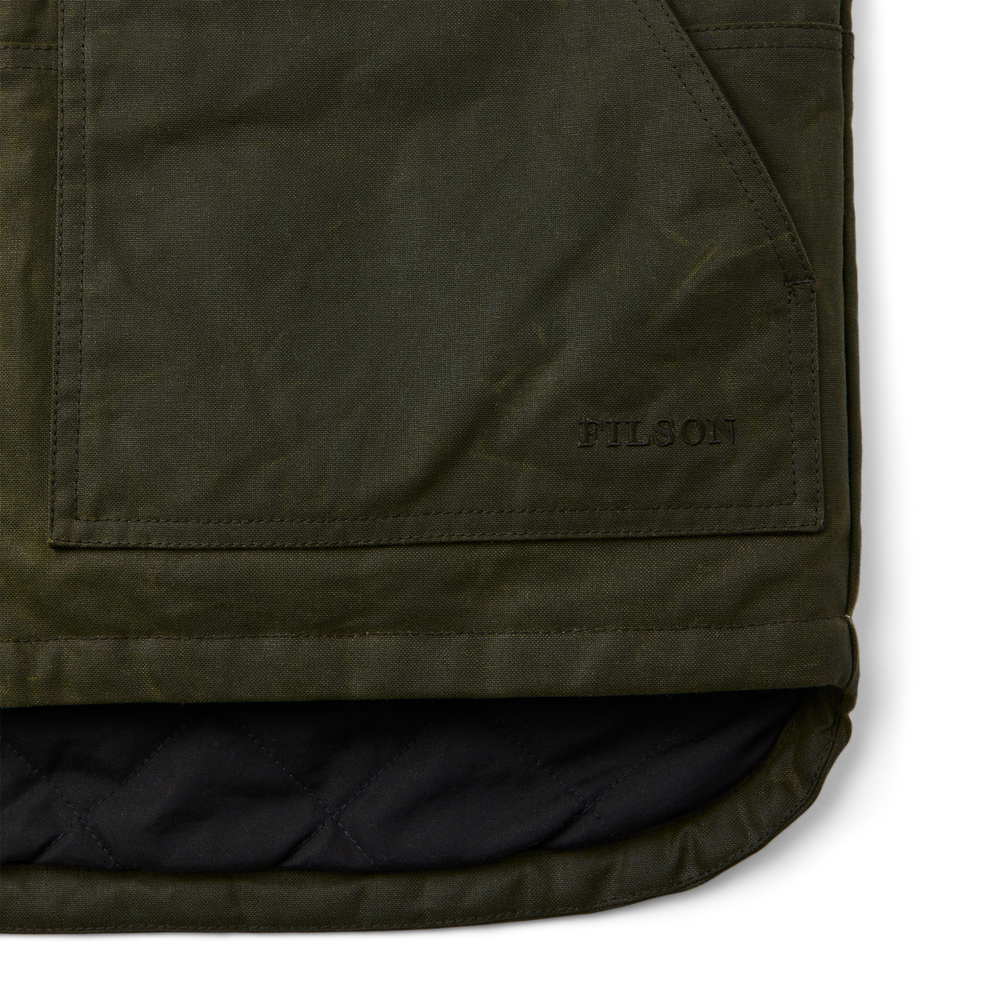 Alternate view of the Filson Tin Cloth Insulated Work Vest - Otter Green