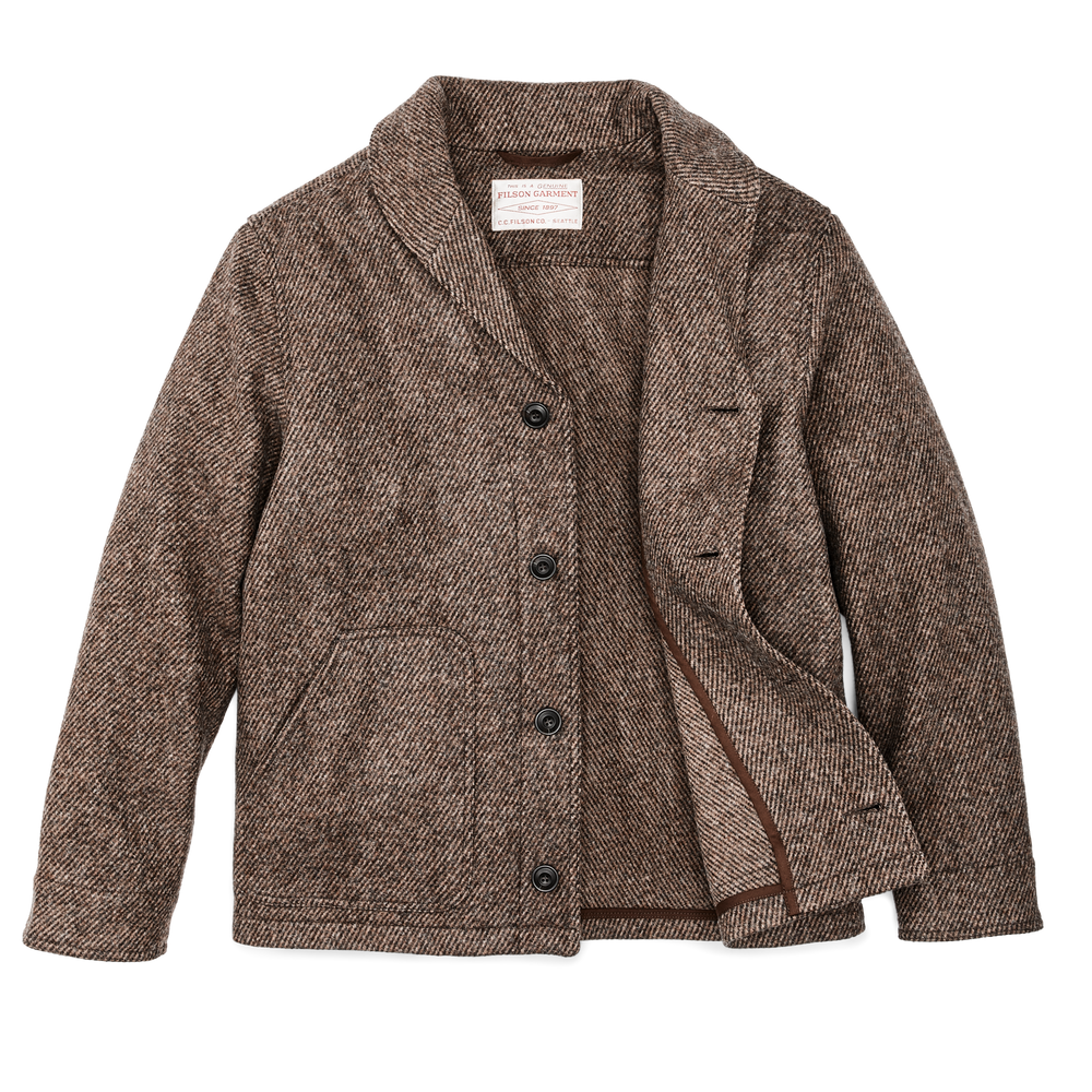 Alternate view of the Filson Decatur Island Wool Jacket - Natural Brown