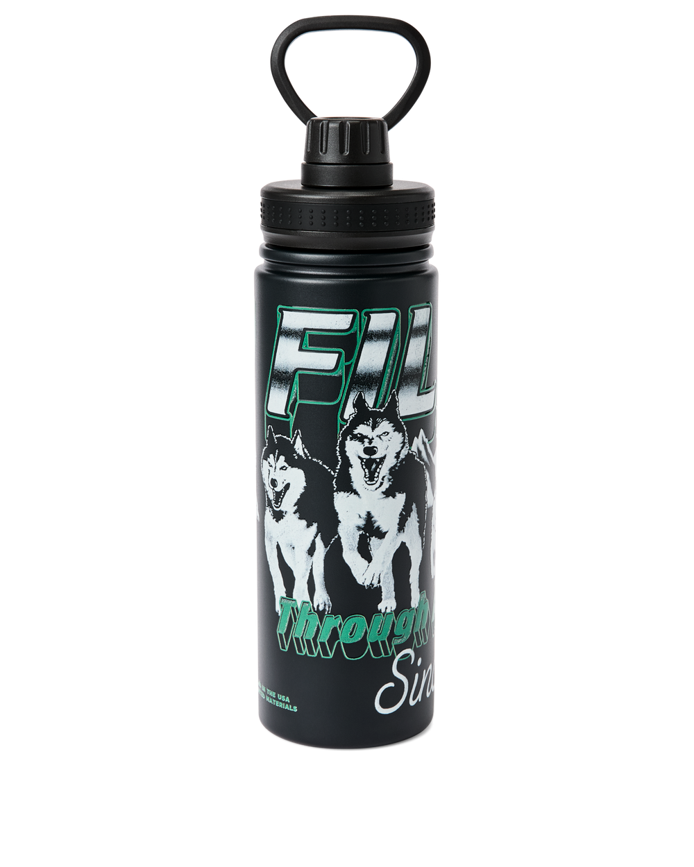 Huskies Graphic Insulated Water Bottle - Black