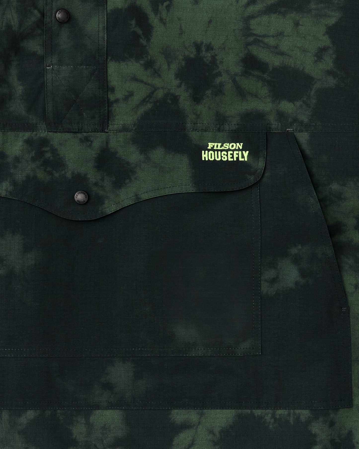 Alternate view of the Filson Filson X Housefly Swiftwater Rain Poncho - Dark Green Tie Dye