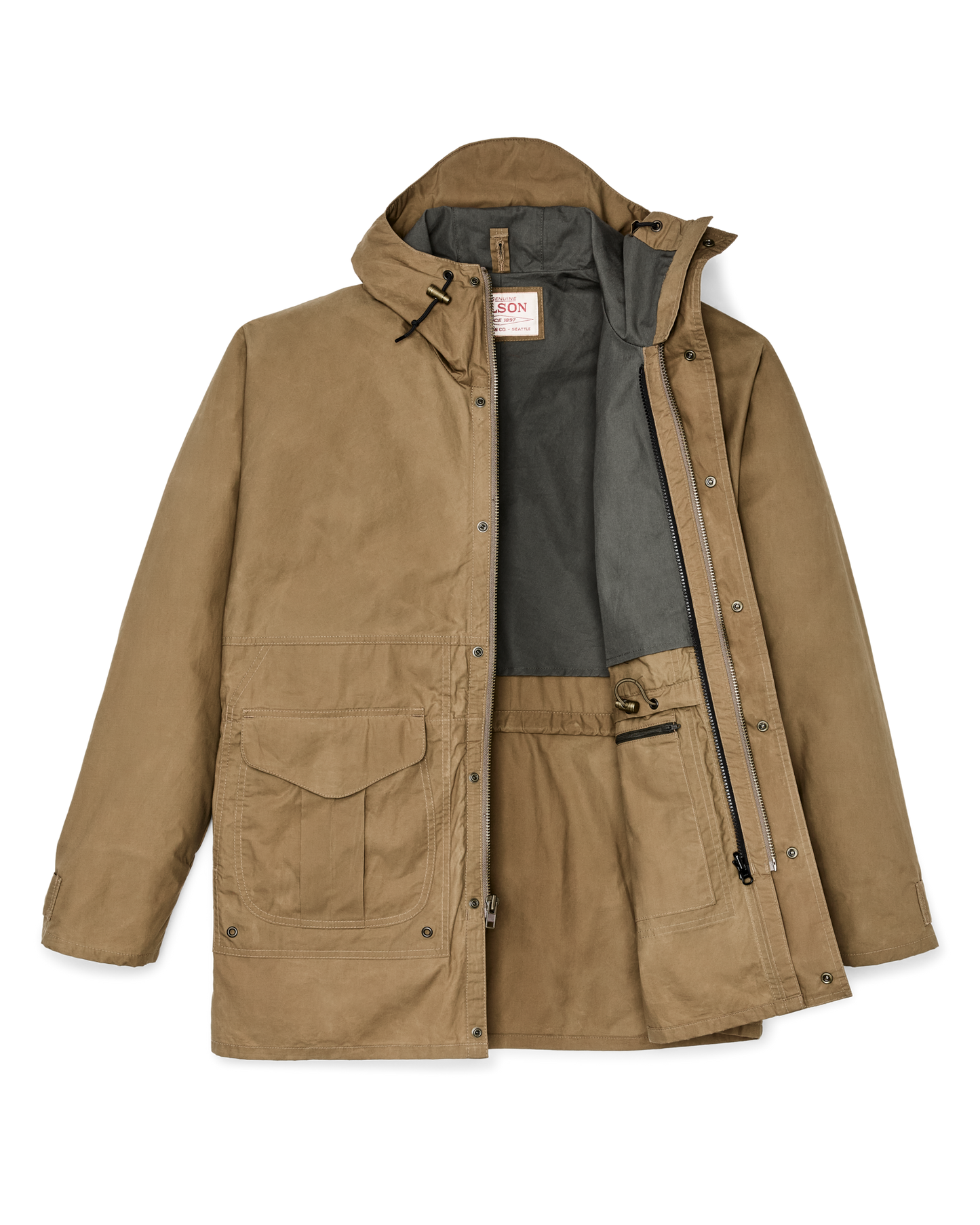 Dry Wax Omak Coat - Dark Beige