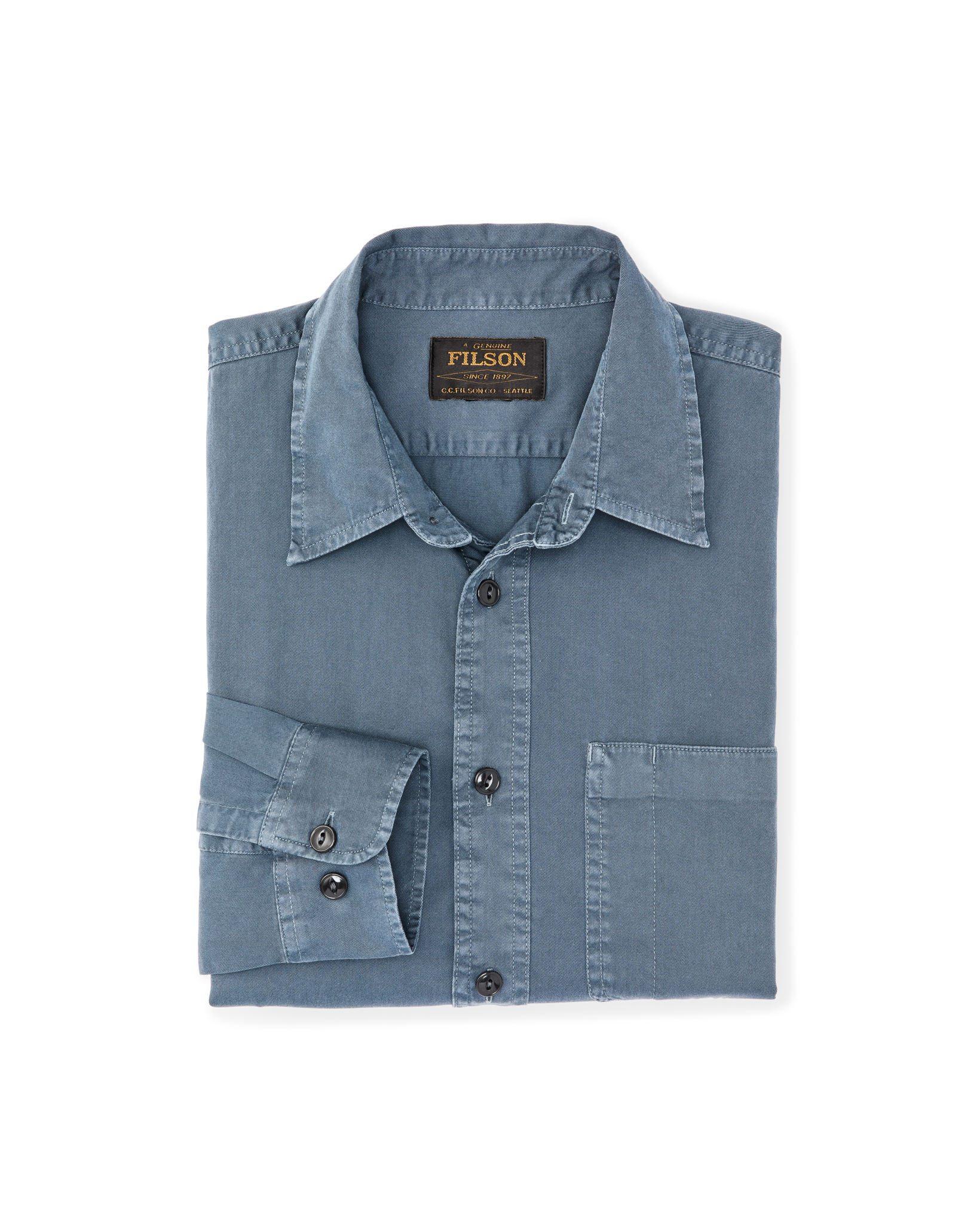 Alternate view of the Filson 4.5-oz. Twill Shirt - Orion Blue