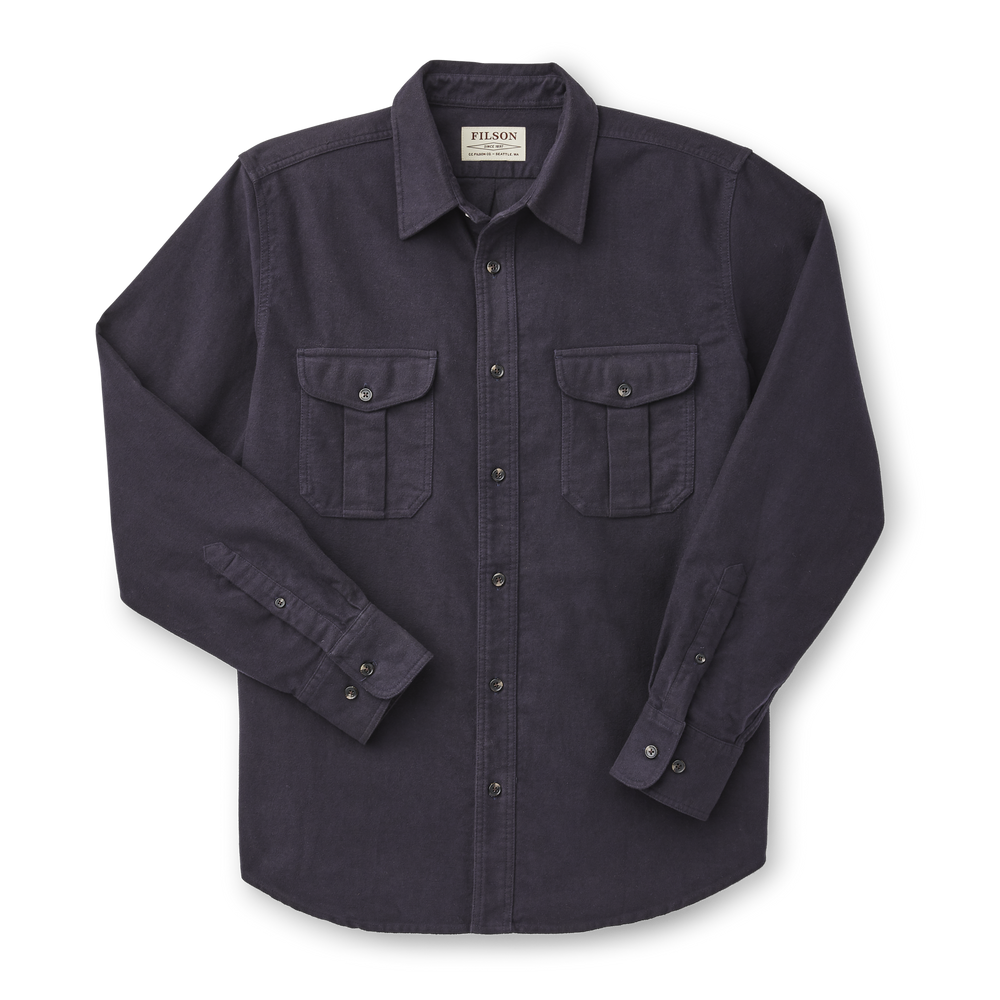 Front-facing image of the Filson Moleskin Seattle Shirt - Navy