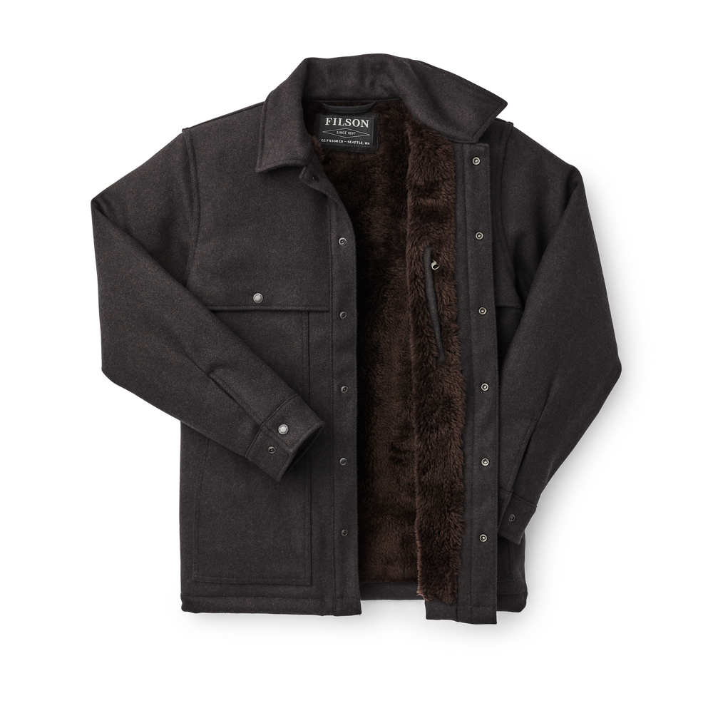 Alternate view of the Filson Lined Wool Cape Coat - Brown/black Twill