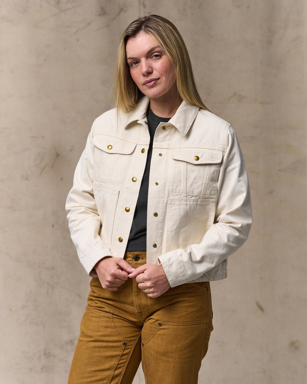 Women's Canvas Short Cruiser Jacket - Natural Seed