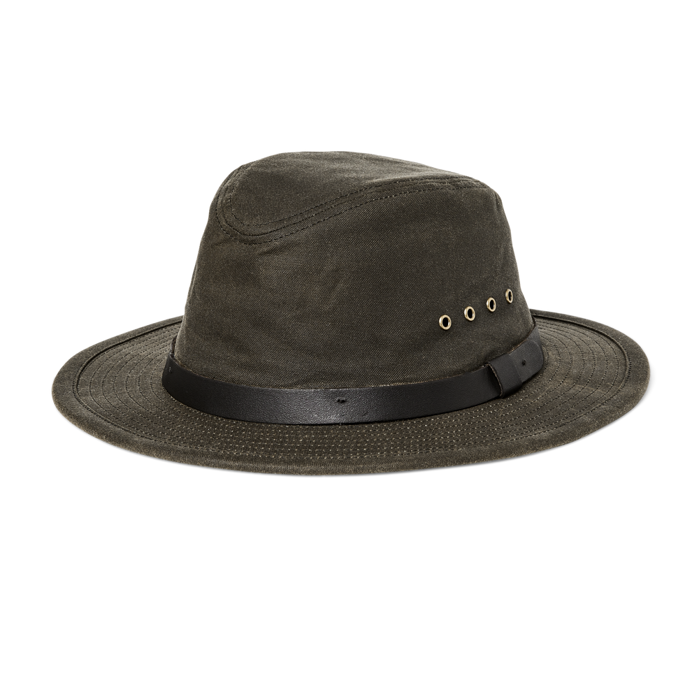 Front-facing image of the Filson Insulated Packer Hat - Otter Green