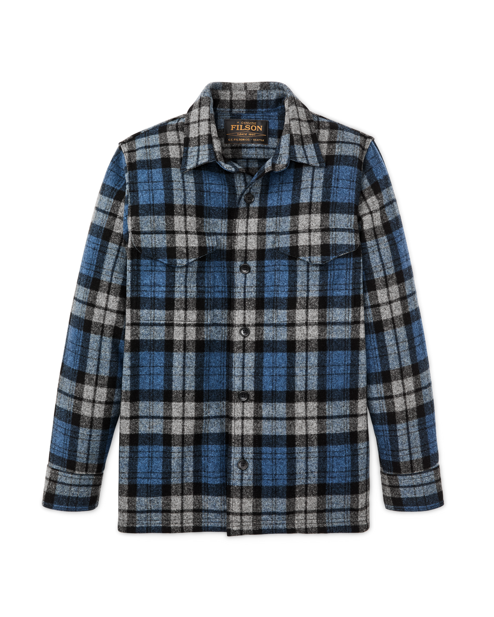 Wool Jac-Shirt - Blue / Heather Gray Plaid
