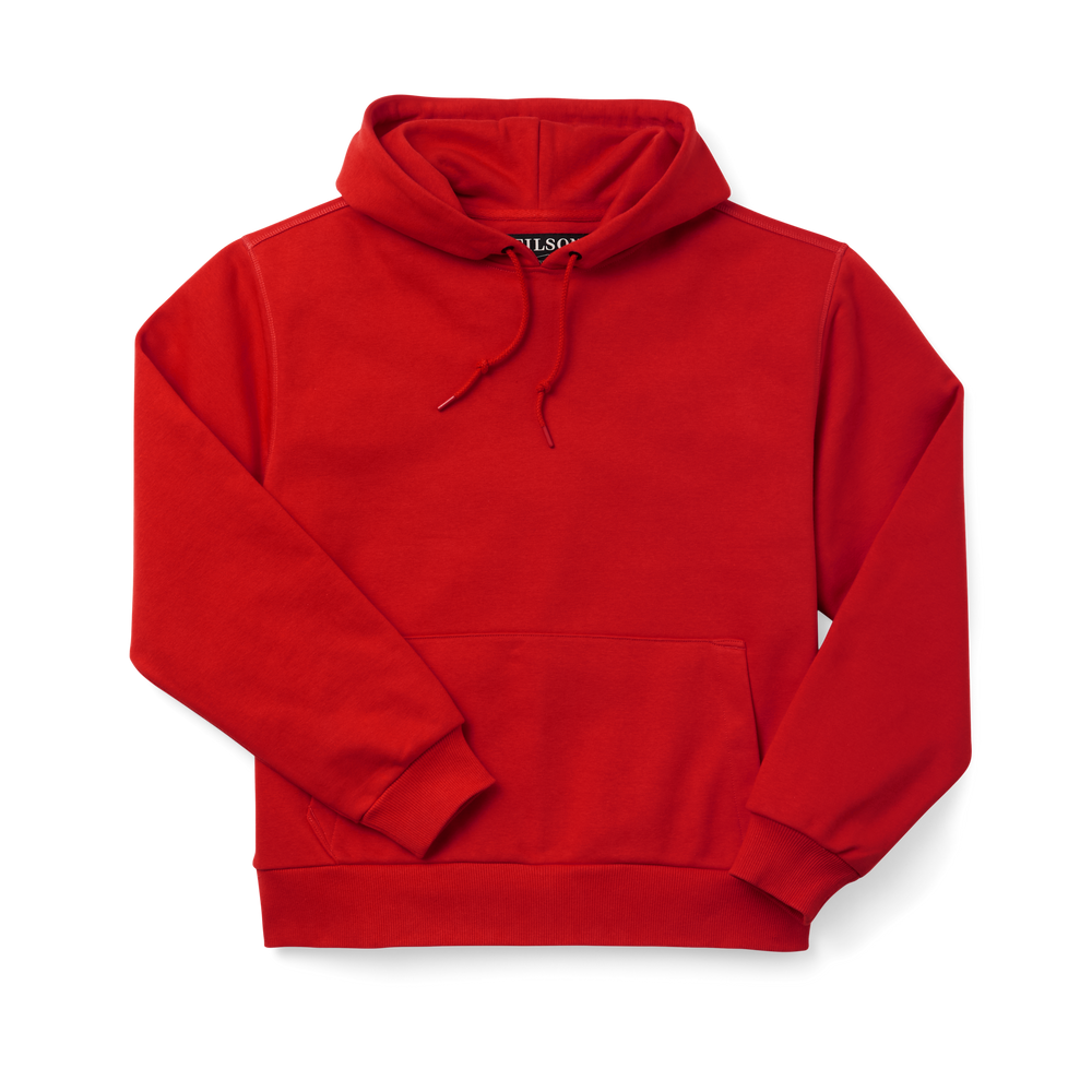 Front-facing image of the Filson Prospector Hoodie - Red