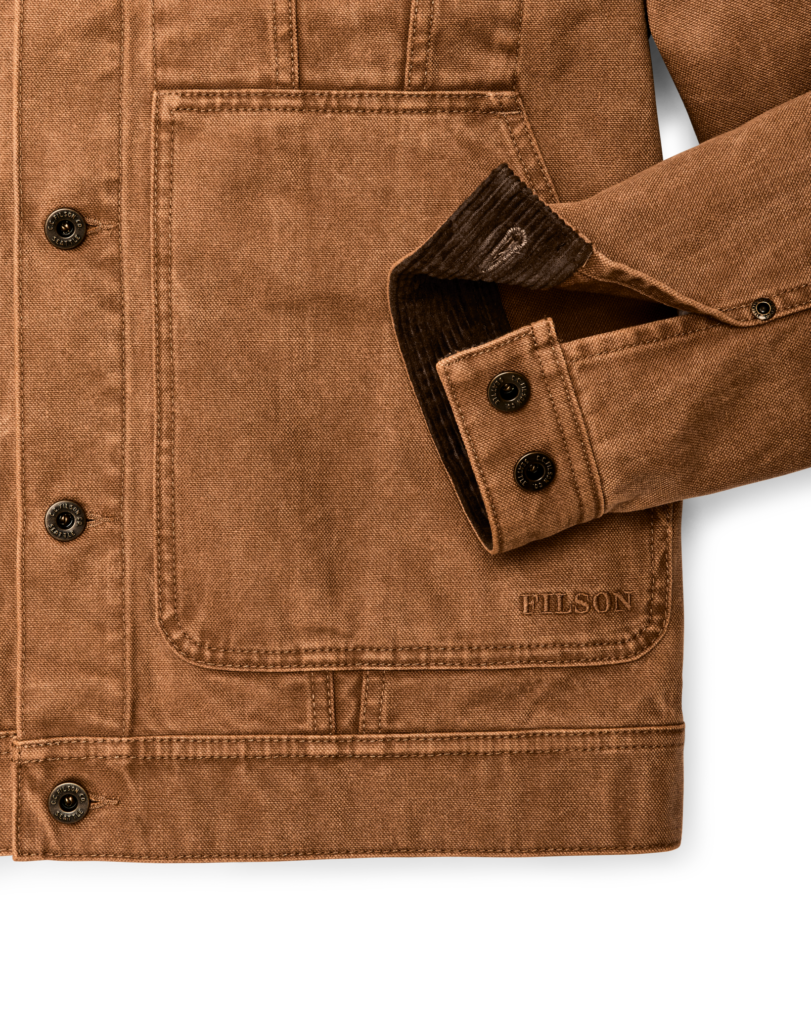 Alternate view of the Filson Rustic Canvas Short Cruiser Jacket - Whiskey