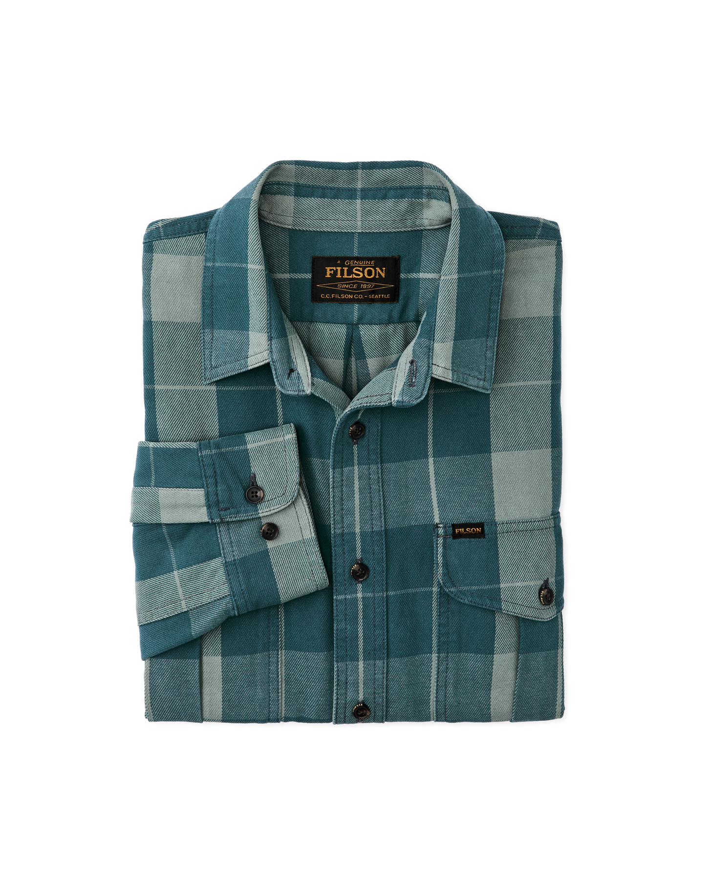 Vintage Wash Alaskan Guide Shirt - Jasper / Dark Teal Plaid