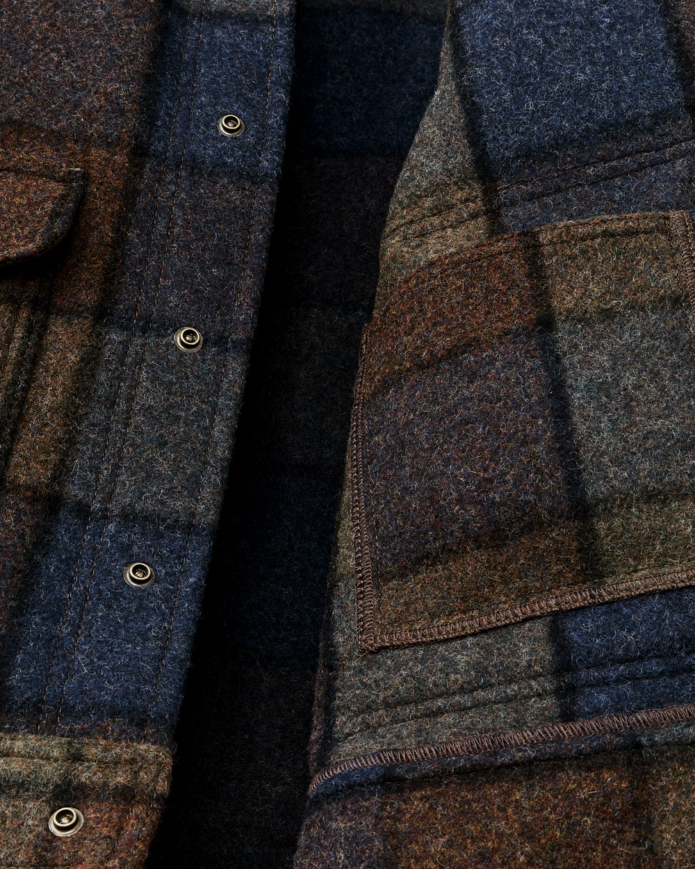 Mackinaw Wool Work Jacket - Blue / Brown / Gray Plaid