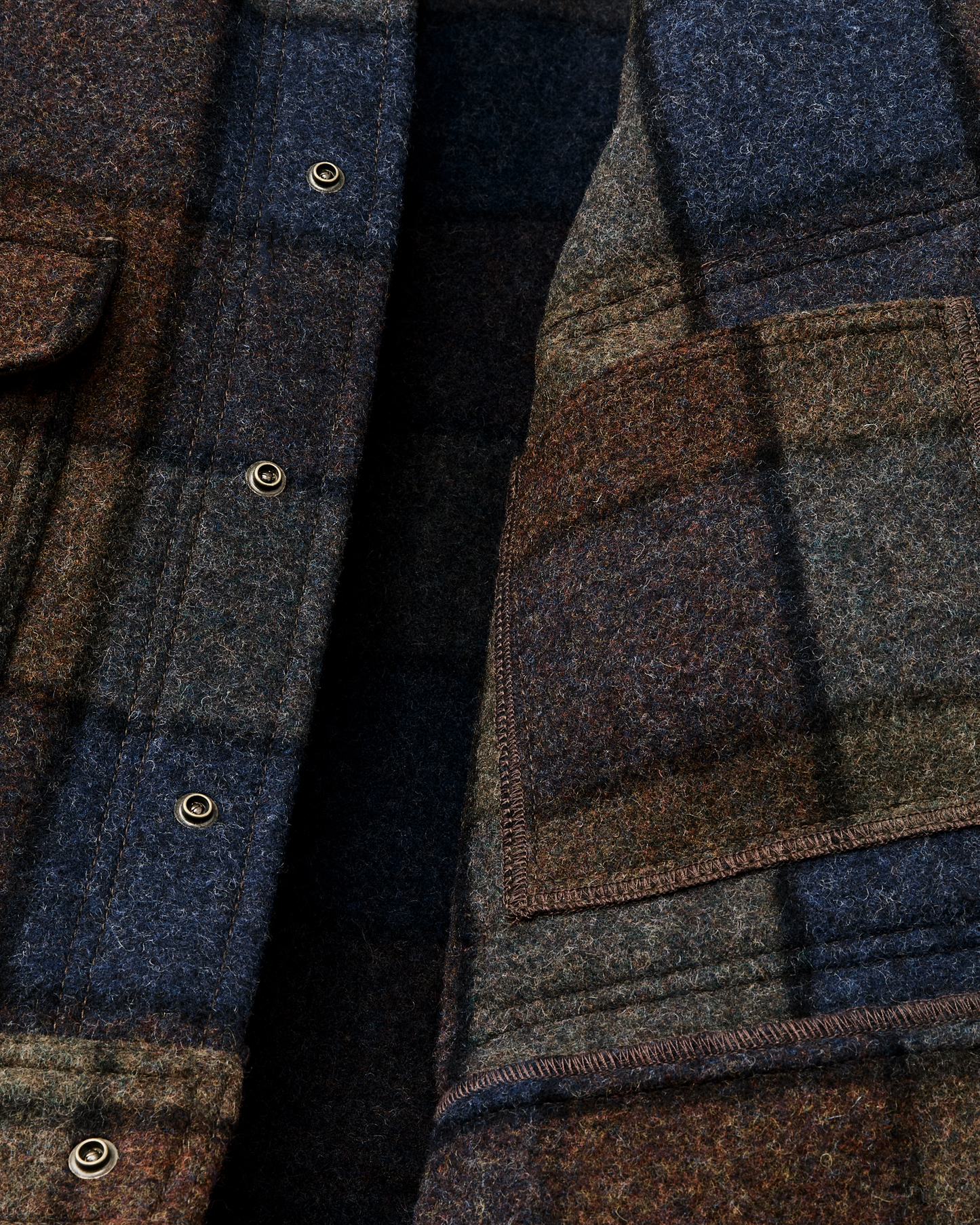 Mackinaw Wool Work Jacket - Blue / Brown / Gray Plaid