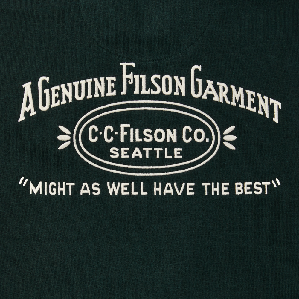 Alternate view of the Filson Prospector Embroidered Hoodie - Fir Oval