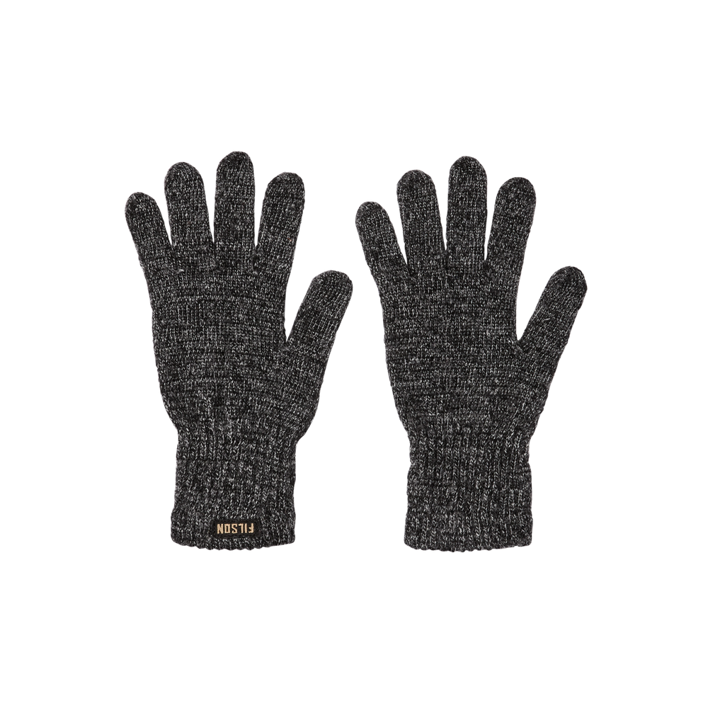 Front-facing image of the Filson Full Finger Knit Gloves  - Charcoal