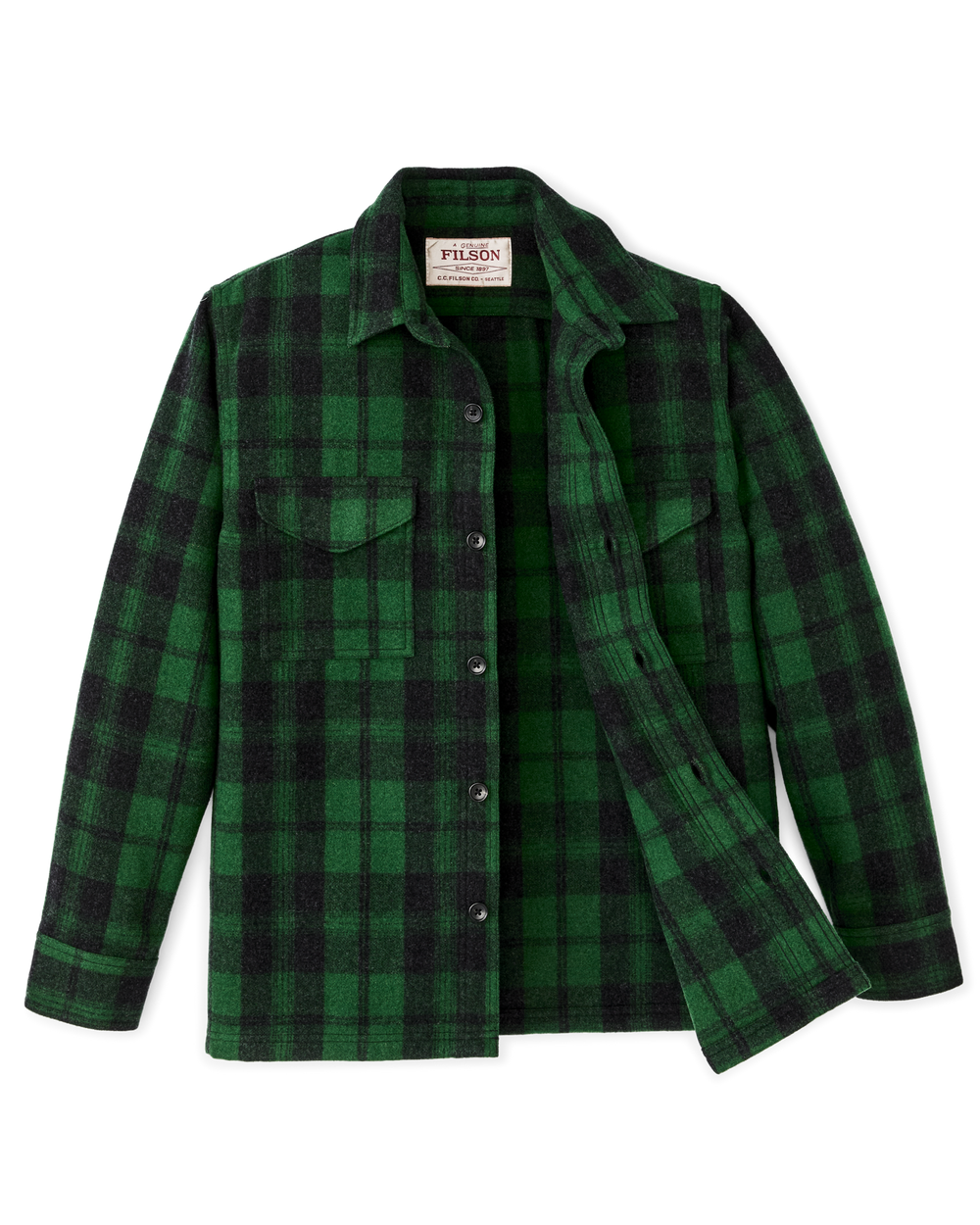 Wool Jac-shirt - Green / Black Plaid | Filson Wool Jac-shirt - Green / Black Plaid | Filson