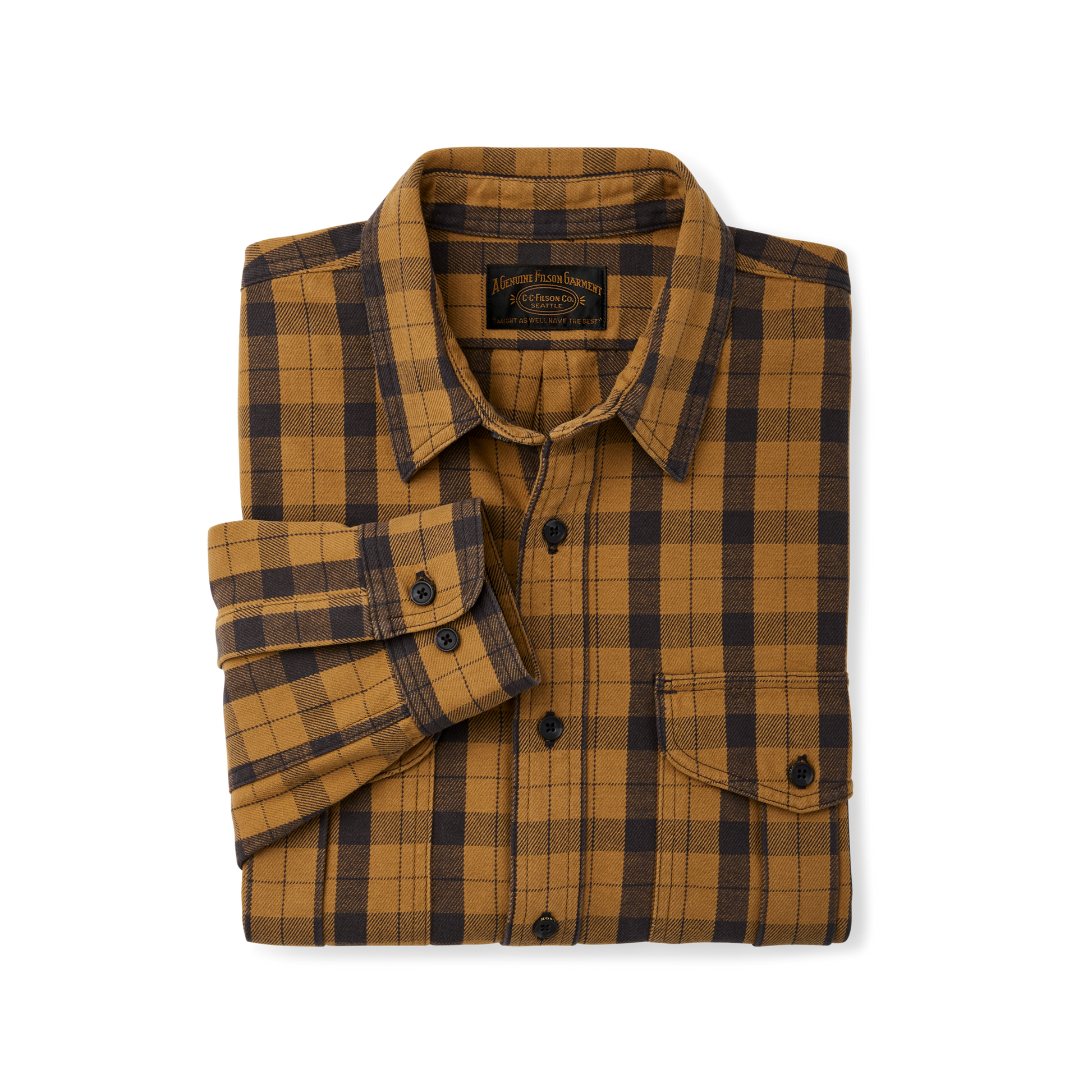 Alternate view of the Filson Vintage Wash Alaskan Guide Shirt - Wheat / Cinder