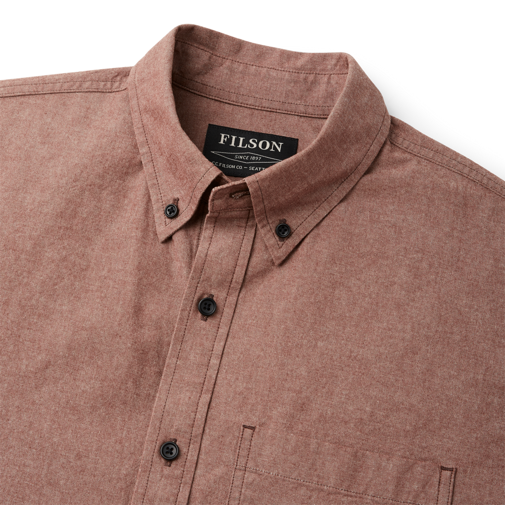 Alternate view of the Filson Chambray Button-down Shirt - Rust Chambray