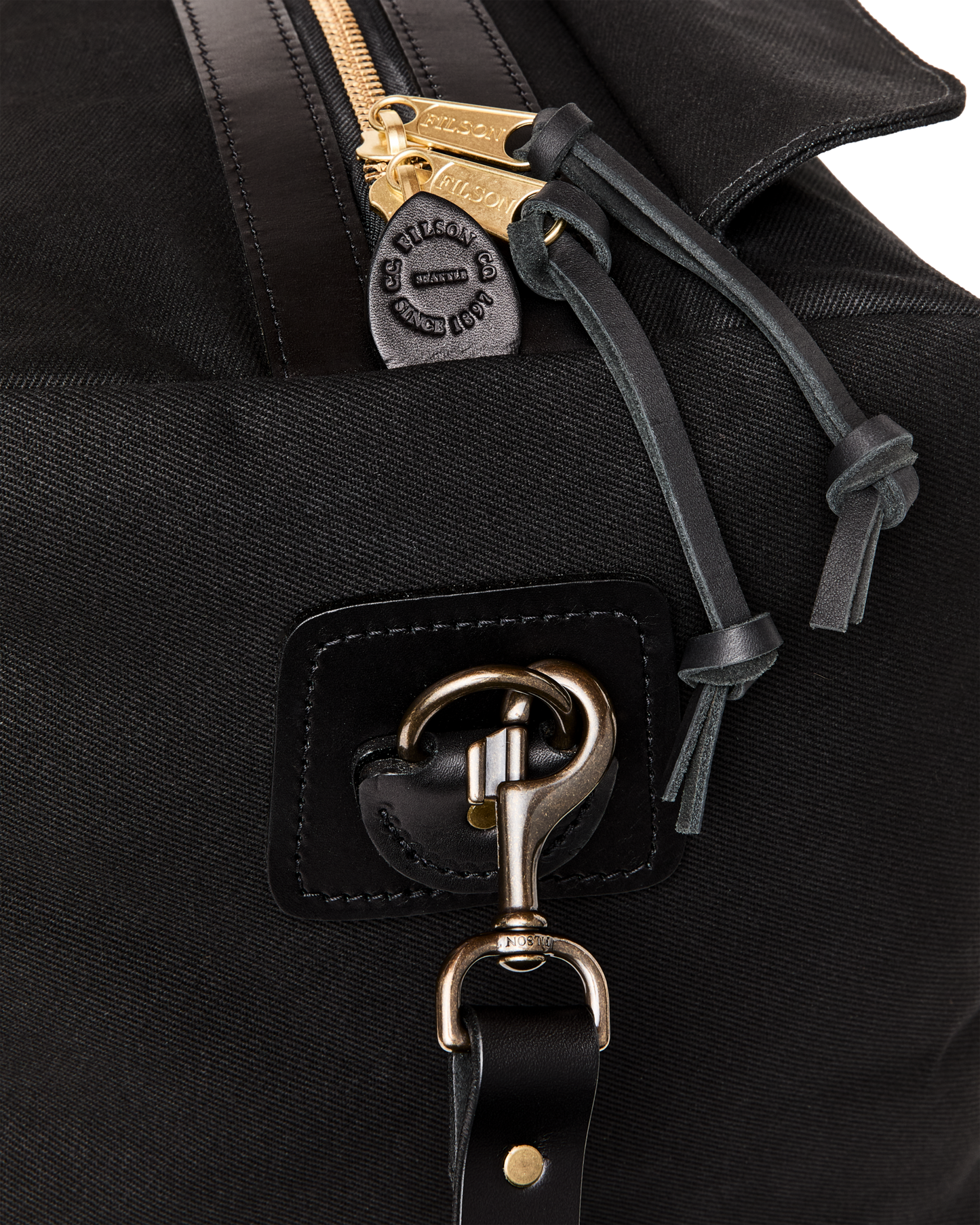 Alternate view of the Filson Medium Rugged Twill Duffle Bag - Black