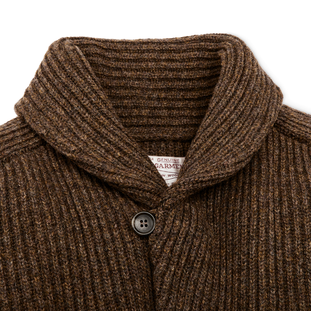 Alternate view of the Filson Bristol Cardigan Sweater - Heather Brown