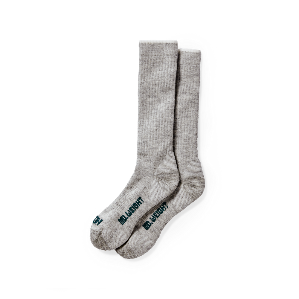 Front-facing image of the Filson Midweight Traditional Crew Socks - Gray Heather