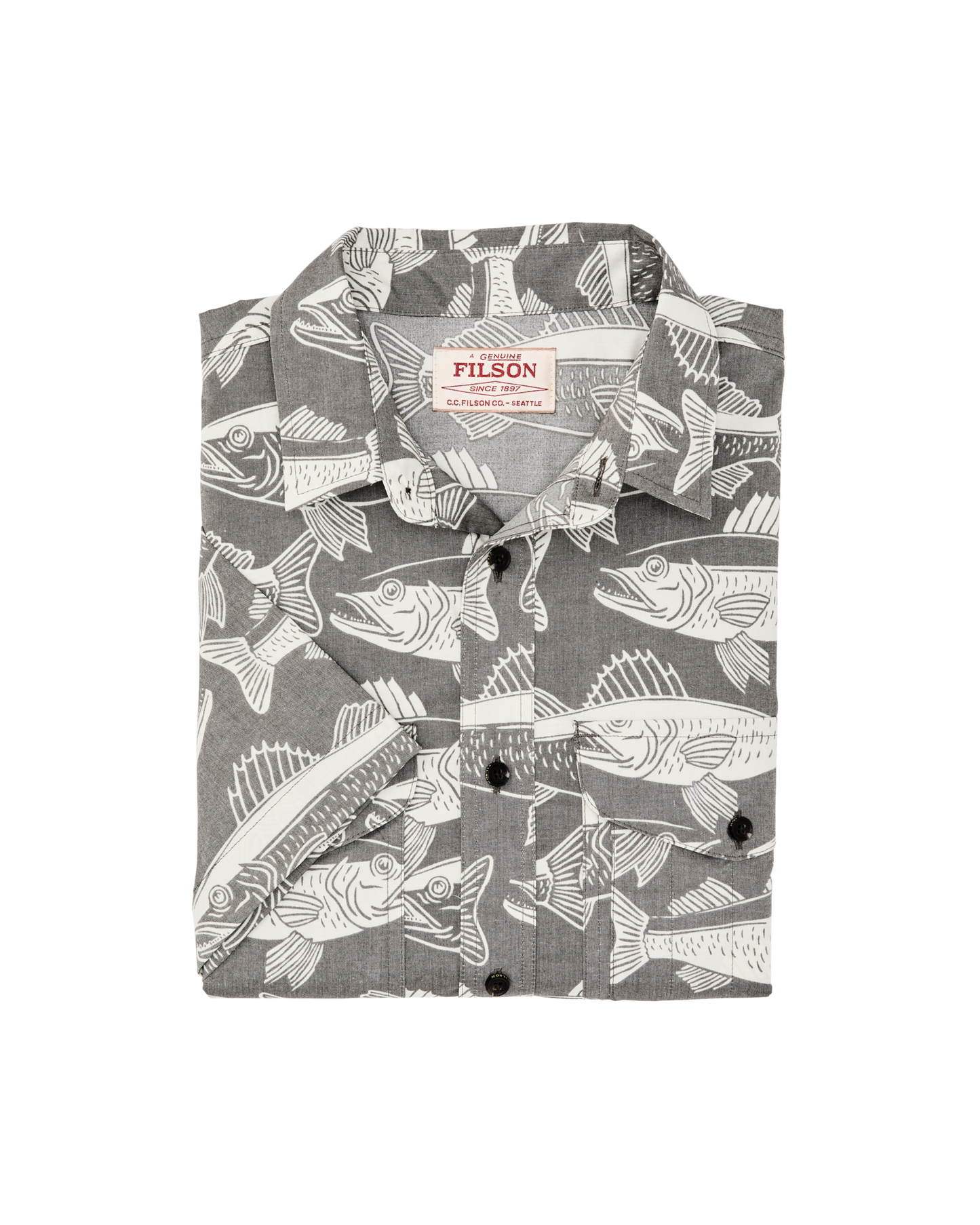 Alternate view of the Filson Twin Lakes Short Sleeve Sport Shirt - Beluga / Print