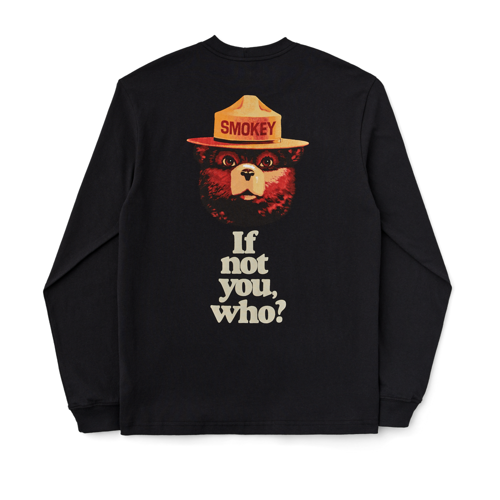 Alternate view of the Filson Long Sleeve Smokey Bear Pioneer T-shirt - Black / Smokey If Not You