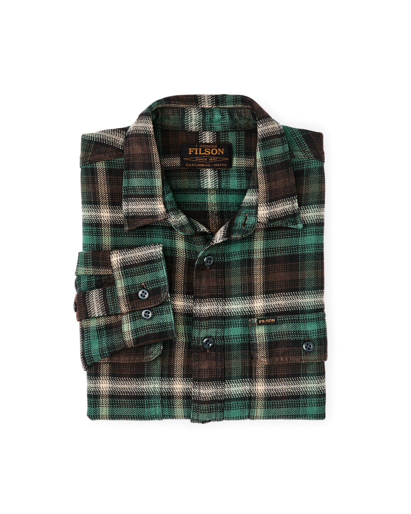 Vintage Flannel Work Shirt - Brown / Cream / Multi Plaid