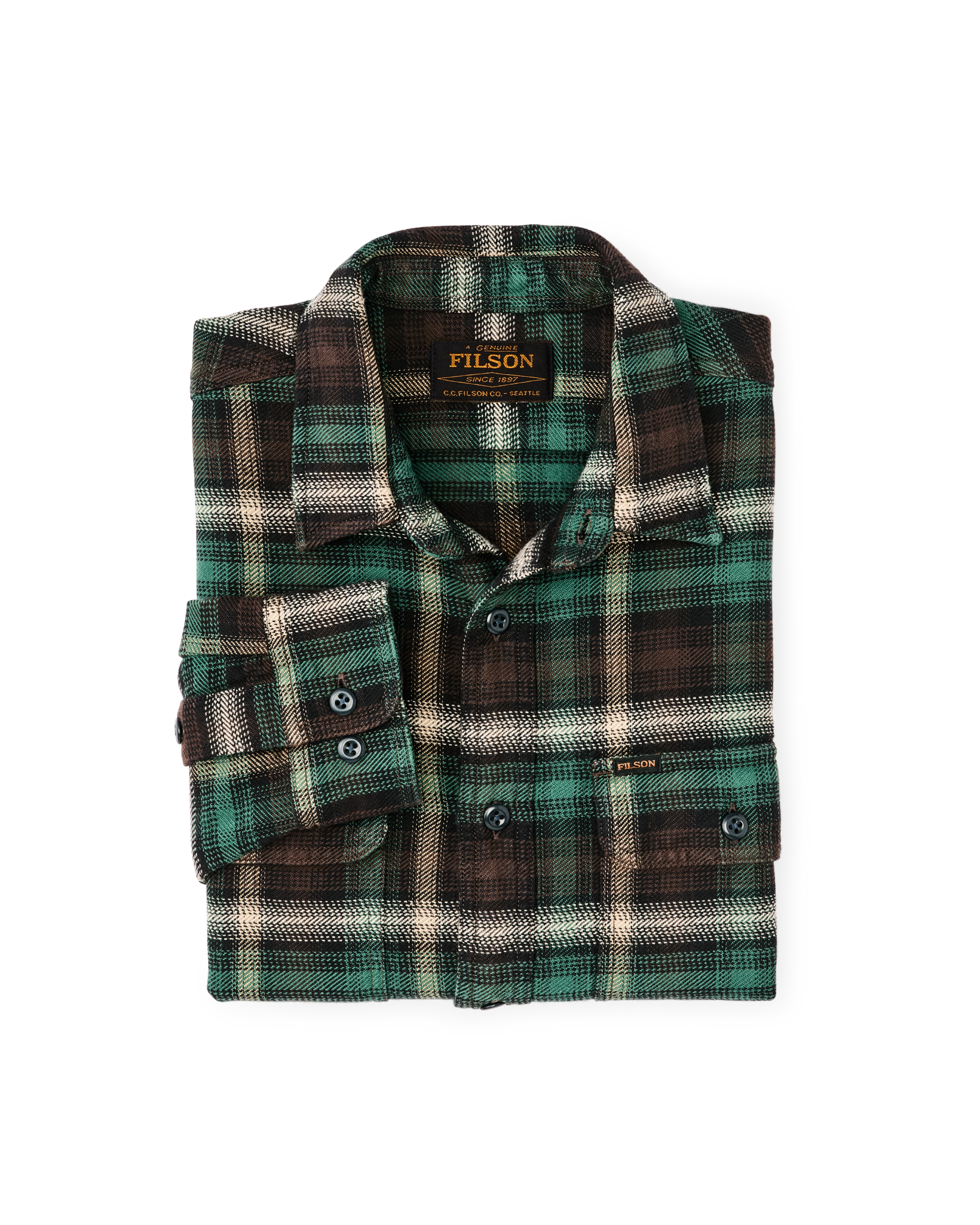 Vintage Flannel Work Shirt - Brown / Cream / Multi Plaid