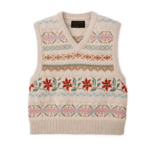 ttt msw flower jacquard knit vest ホワイト Flower Jacquard Knit Vest - Black – Fairliar USA