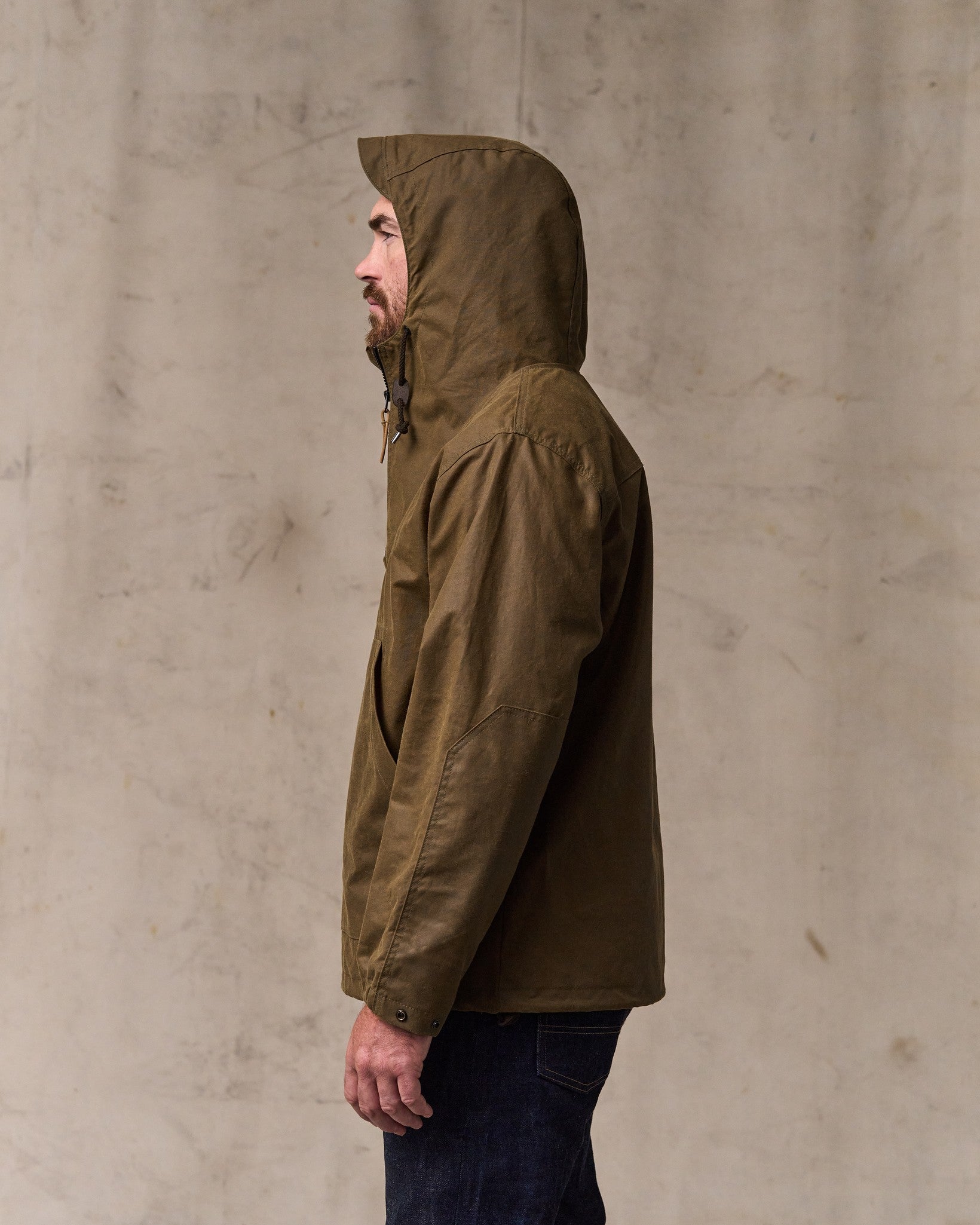 Shelter Cloth Waxed Anorak - Dark Tan | Filson