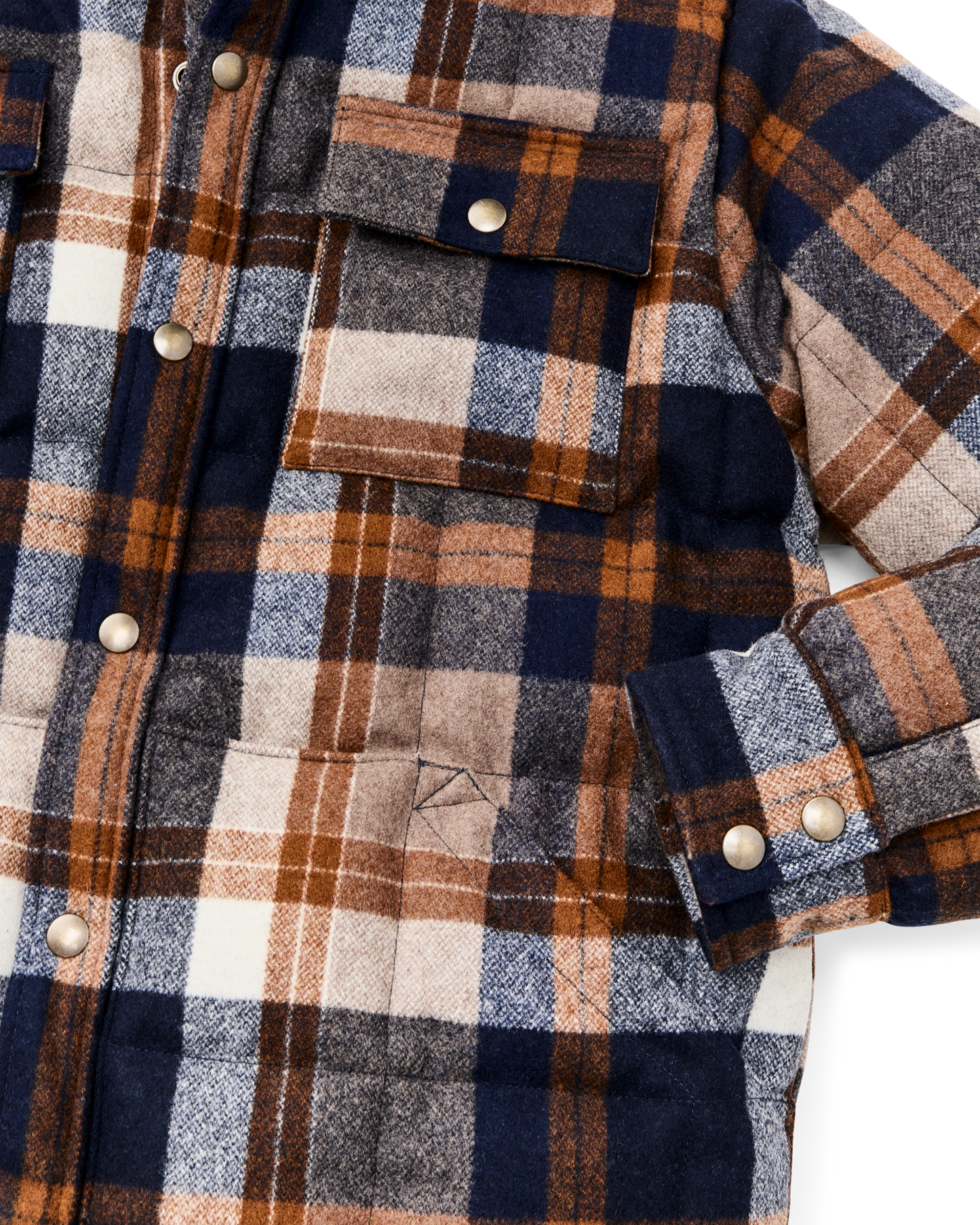 Filson X Crescent Down Works Jacket - Navy / Bronze Plaid
