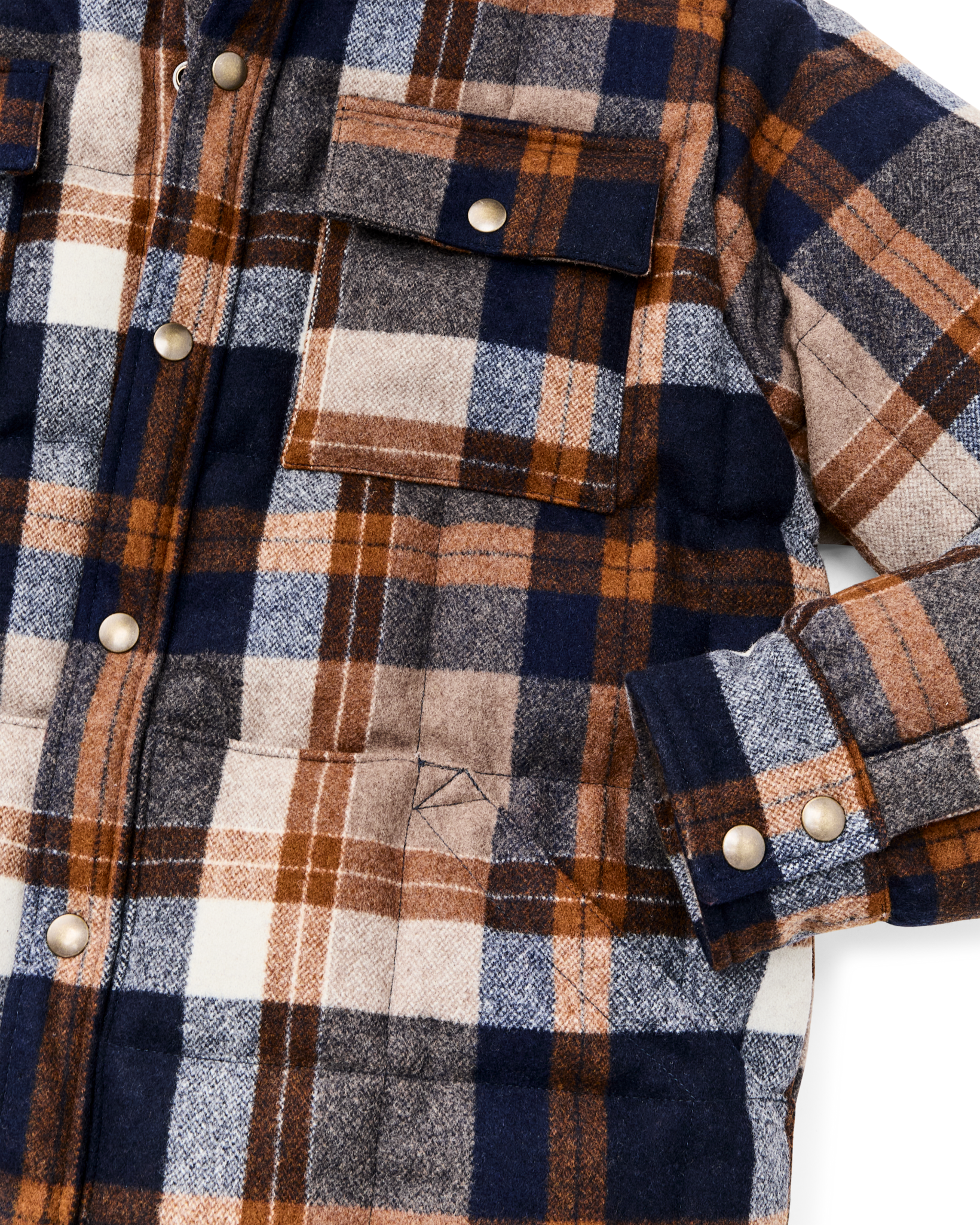 Filson X Crescent Down Works Jacket - Navy / Bronze Plaid