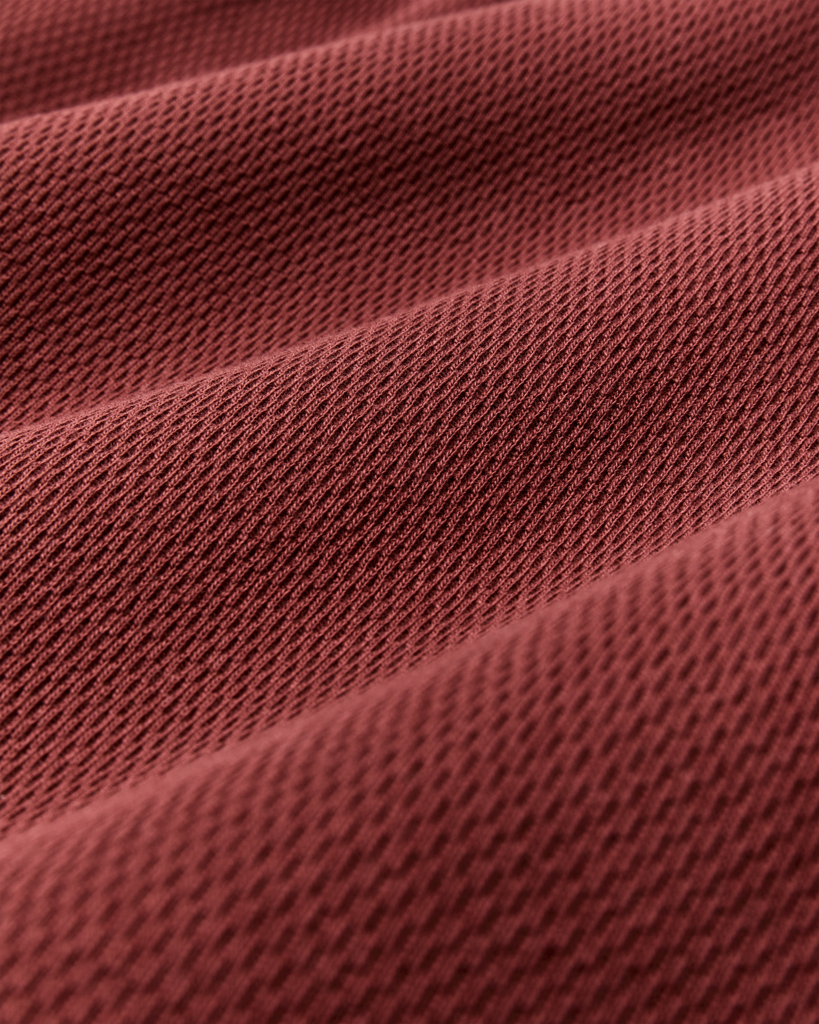 Waffle Knit Thermal Crewneck - Fired Brick