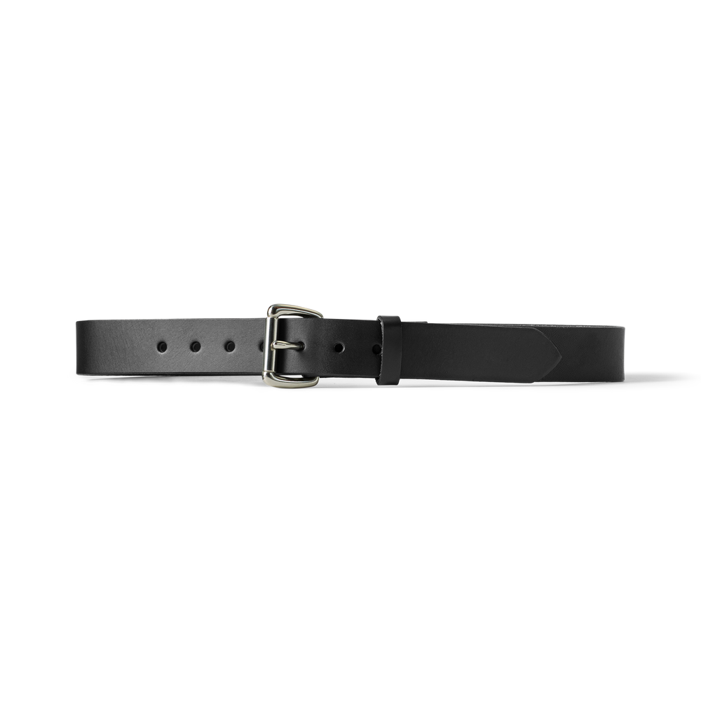 Front-facing image of the Filson 1 1/4" Bridle Leather Belt - Black