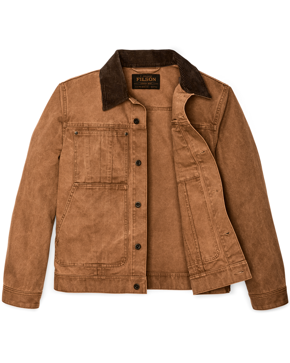 Alternate view of the Filson Rustic Canvas Short Cruiser Jacket - Whiskey