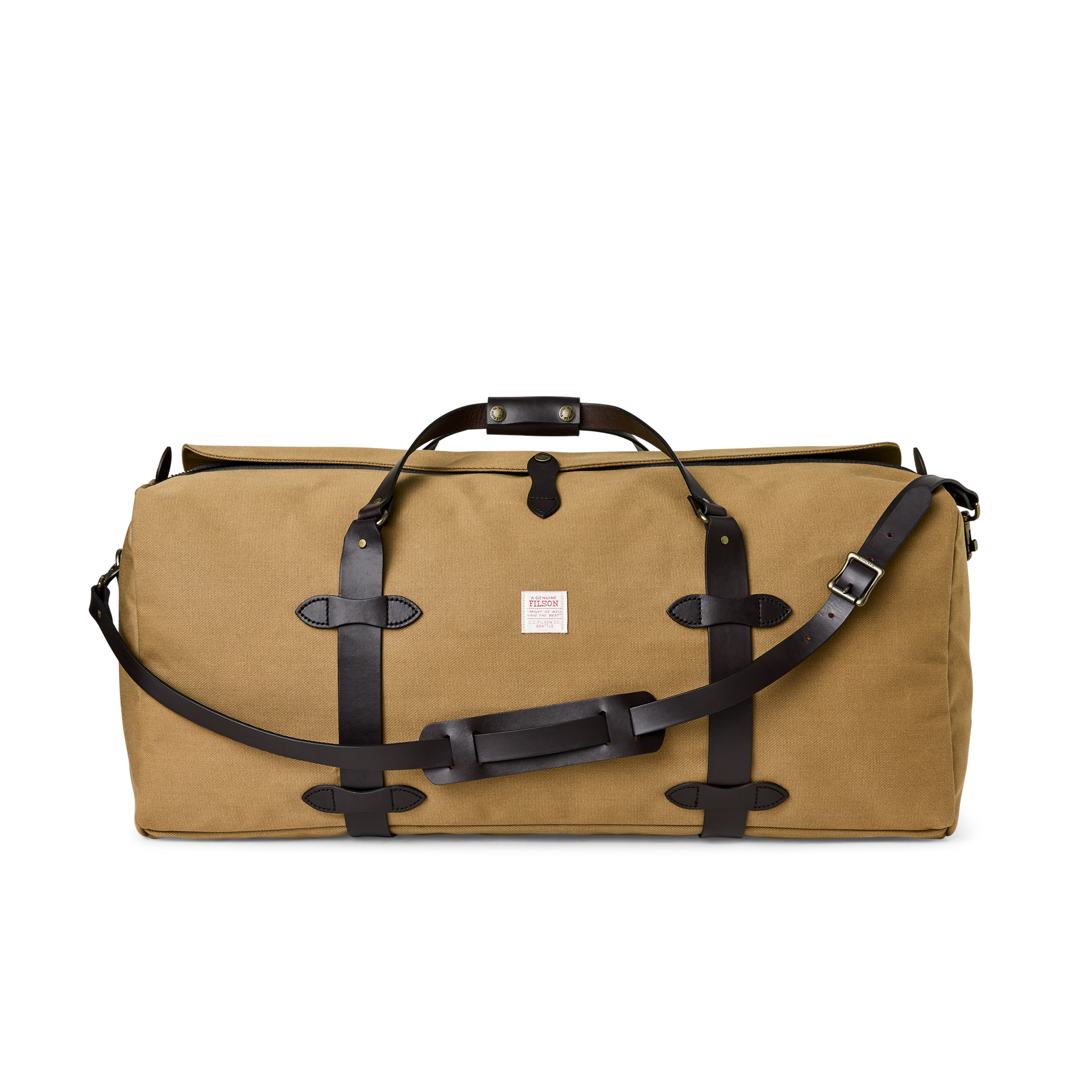 使用級✨FILSON RUGGED TWILL DUFFLE BAGタン レザー Large Rugged Twill Duffle Bag | Filson